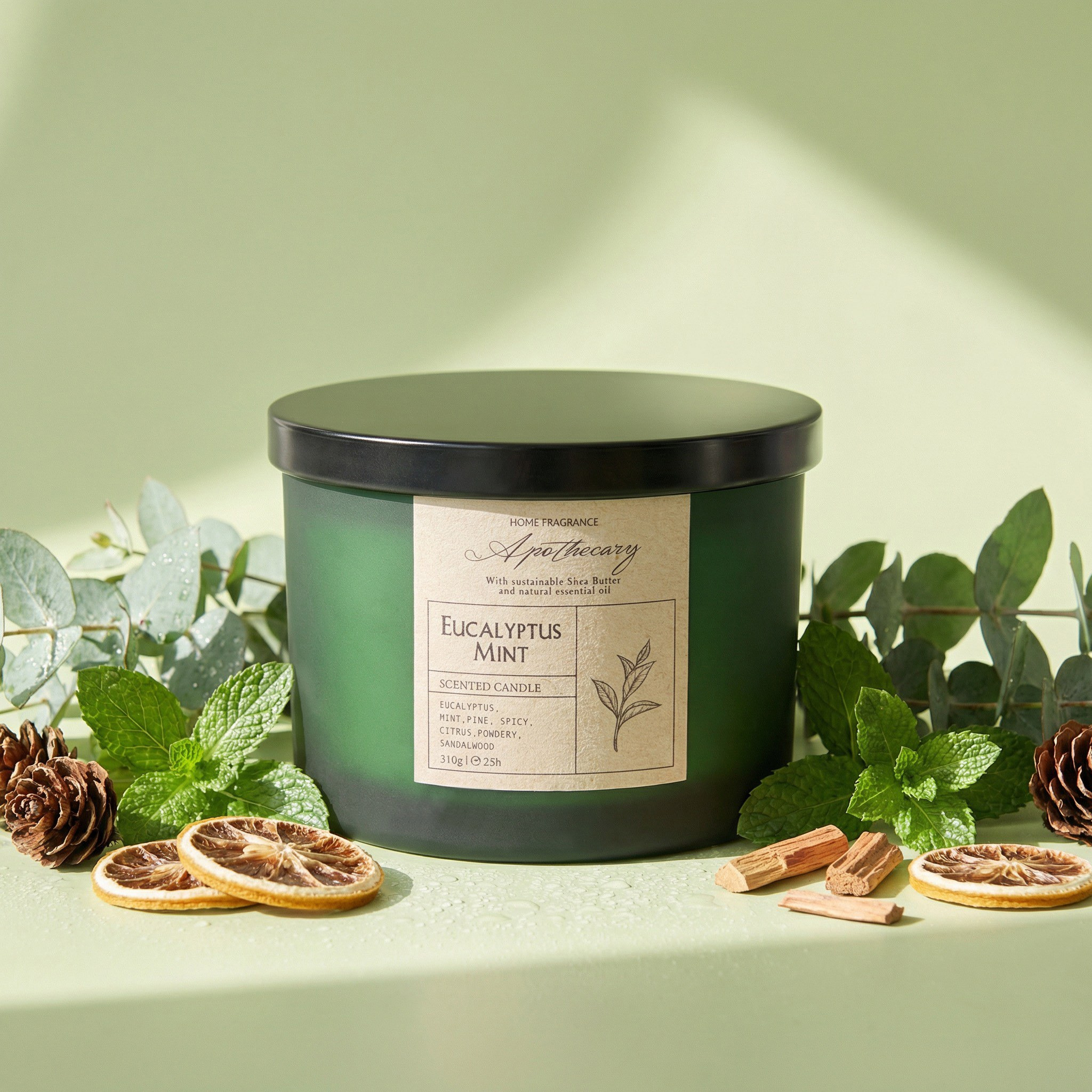 Ambience Aromatherapy Eucalyptus Mint Scented Jar Candle - 25 h-household-homefragrance-candles-image-1