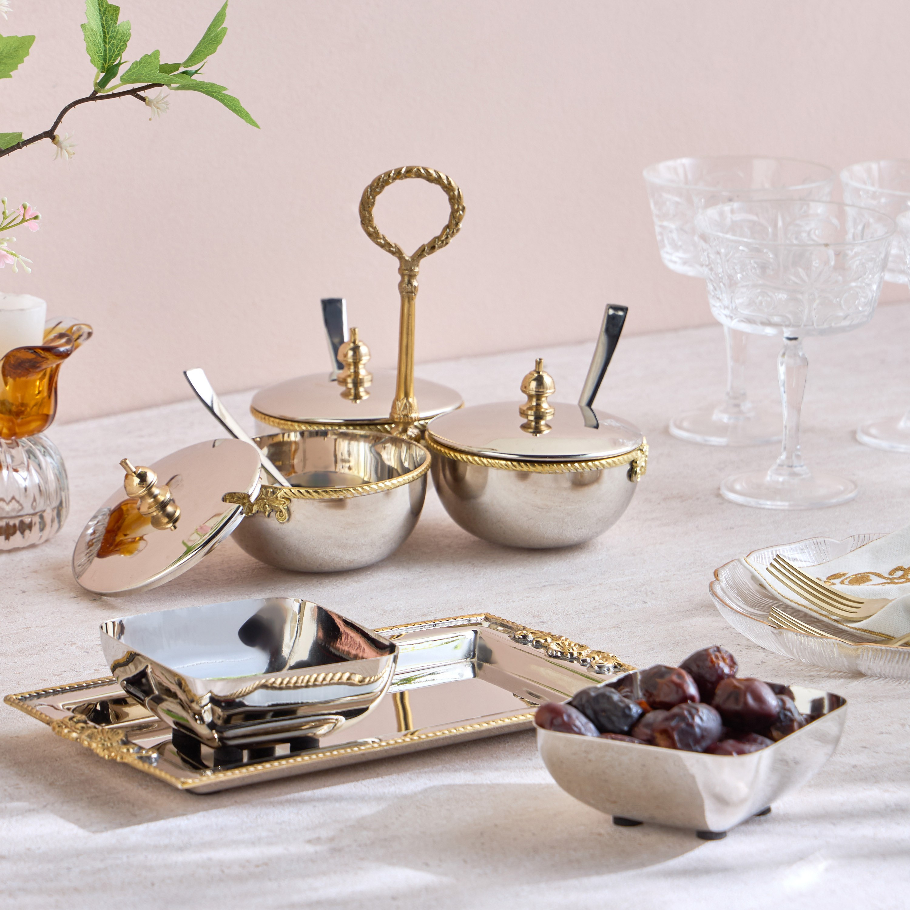 Amara 3-Piece Decorative Tray and Bowl Set-household-decor-vasesandbowls-image-4