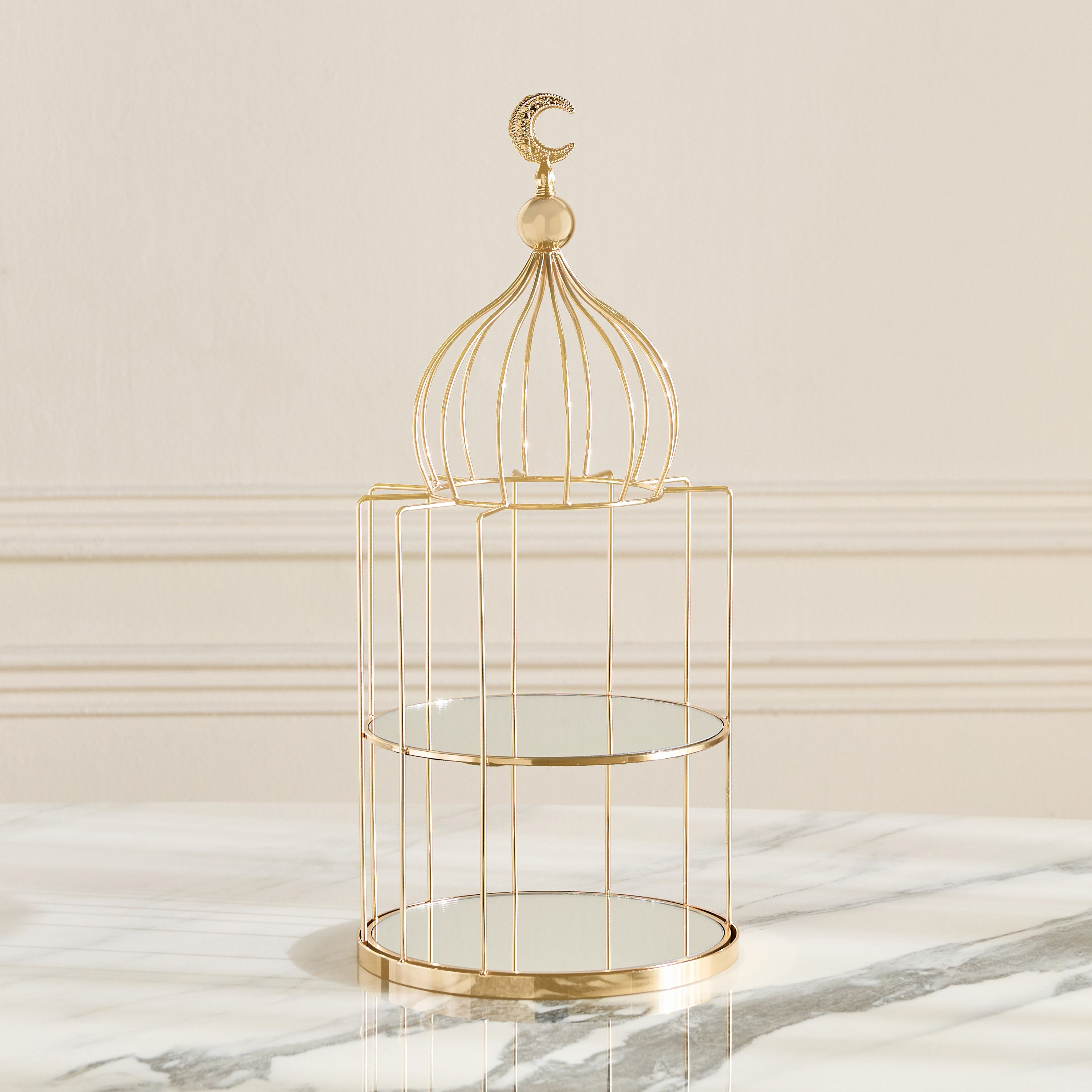 صينية ديكور هلال بطابقين - مجلس - 26 سم-household-dining-serveware-cakestands-image-1