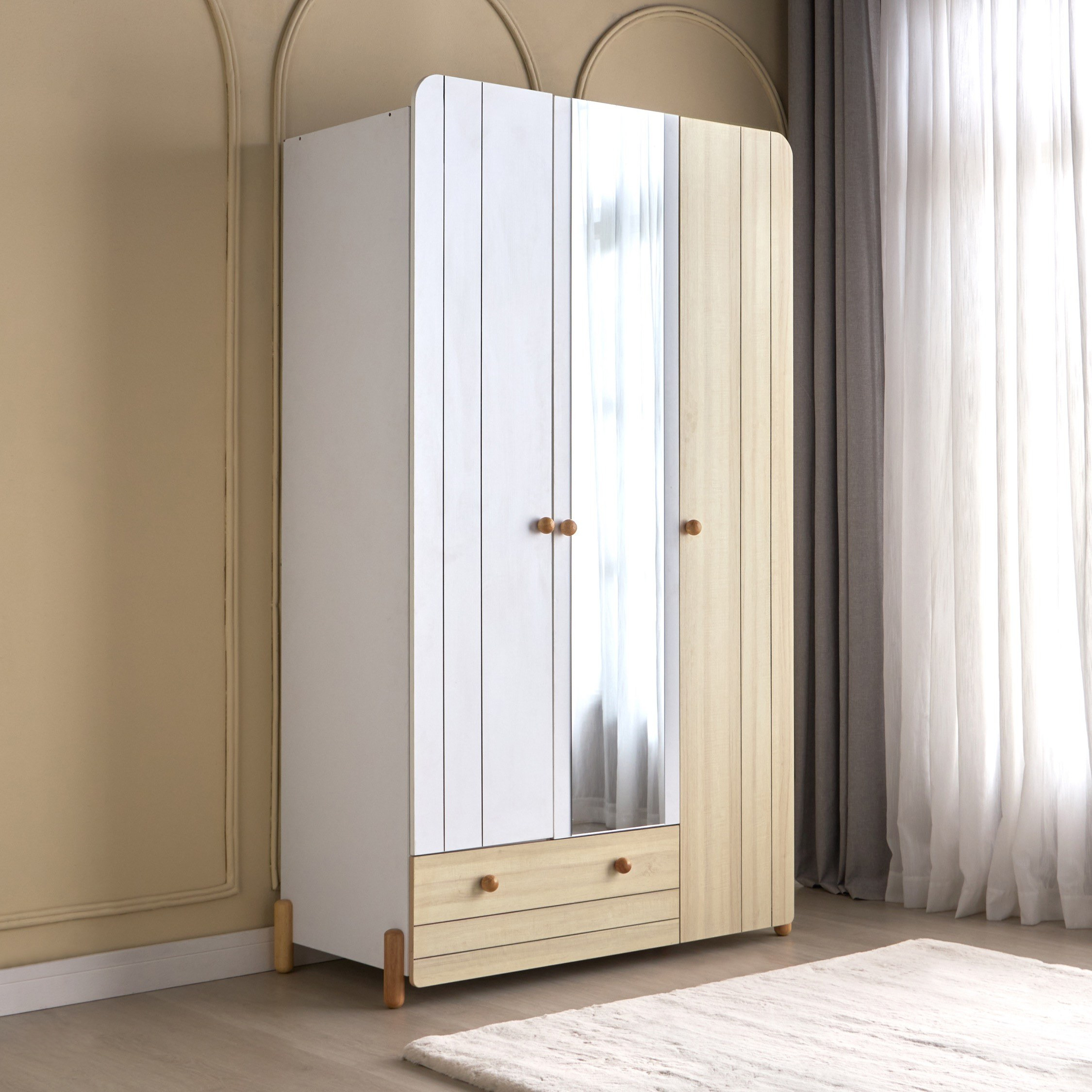 Jack 3-Door Wardrobe with Drawers-babyandkids-roomfurniture-wardrobes-image-1