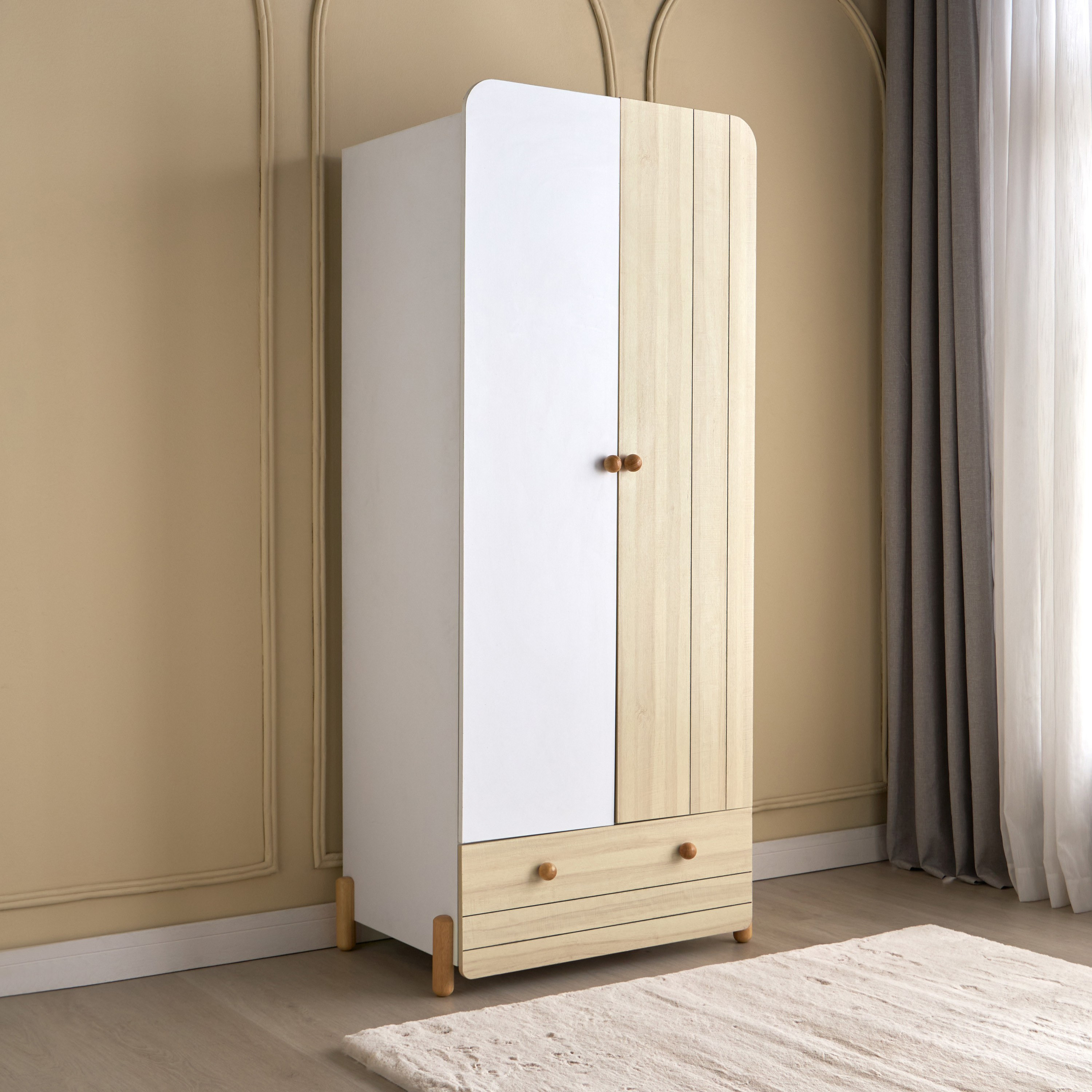خزانة ملابس ببابين وأدراج - جاك-babyandkids-roomfurniture-wardrobes-image-1