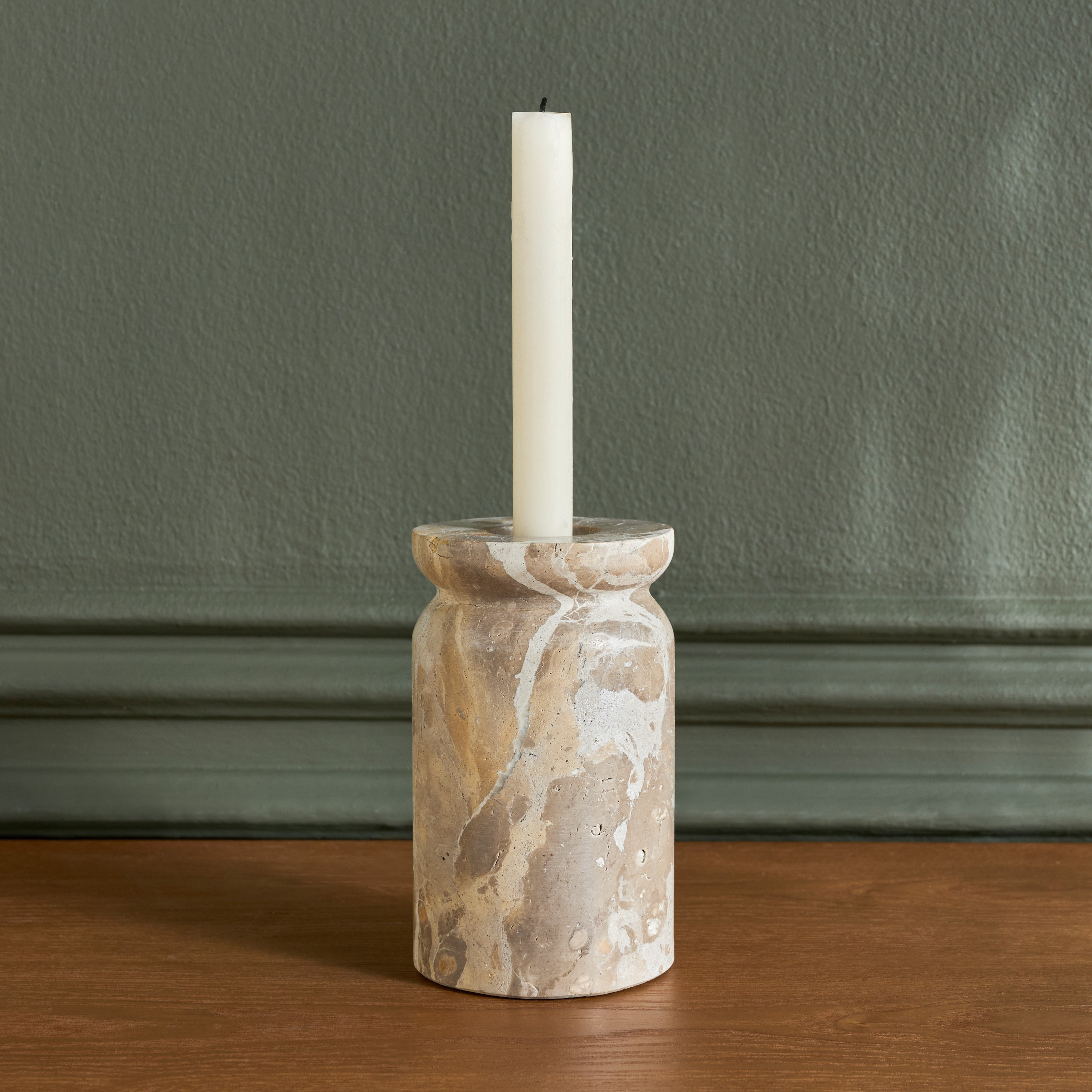 حامل شموع رفيعة من الرخام - راحة - 15 سم-household-decor-candleholdersandlanterns-image-1
