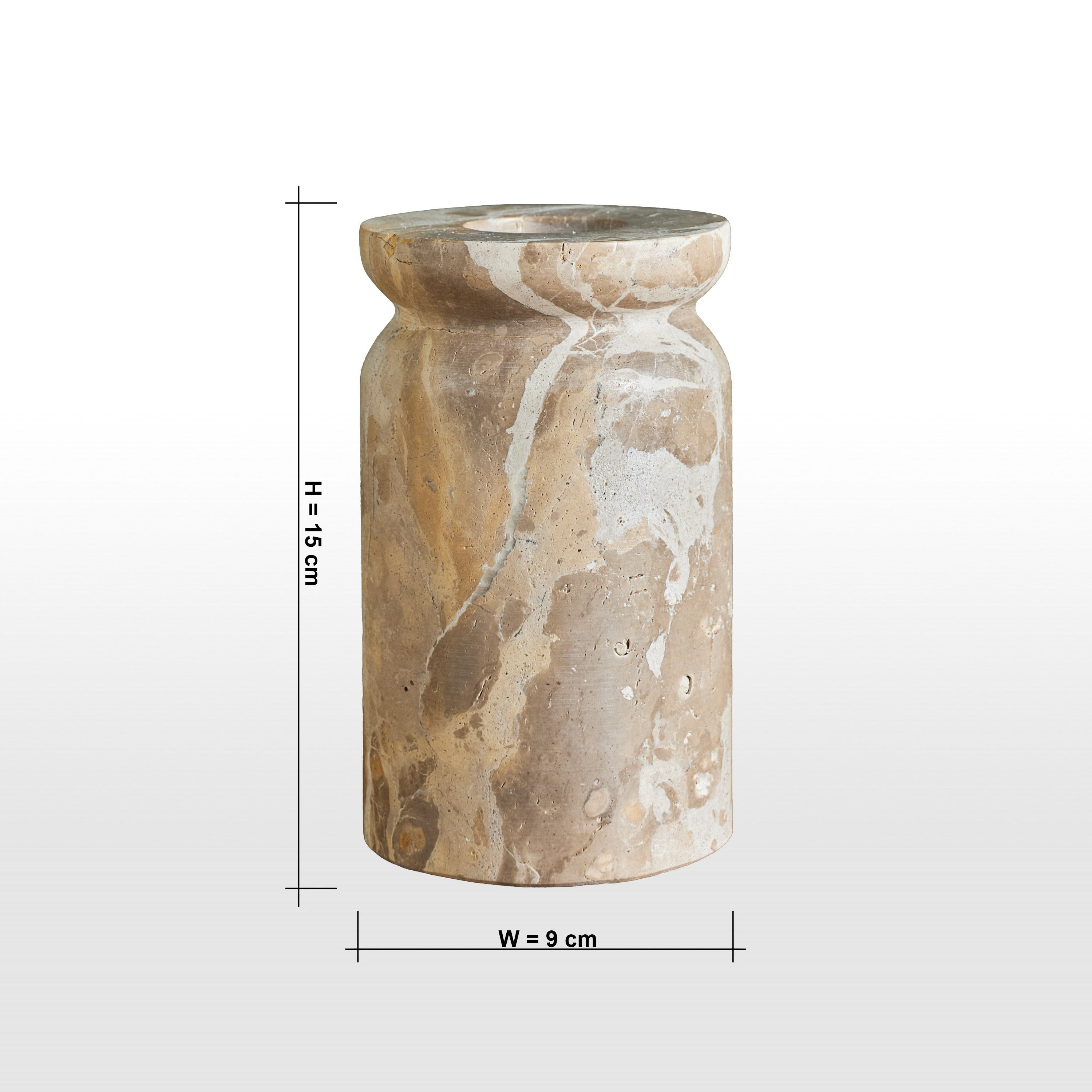 حامل شموع رفيعة من الرخام - راحة - 15 سم-household-decor-candleholdersandlanterns-image-6
