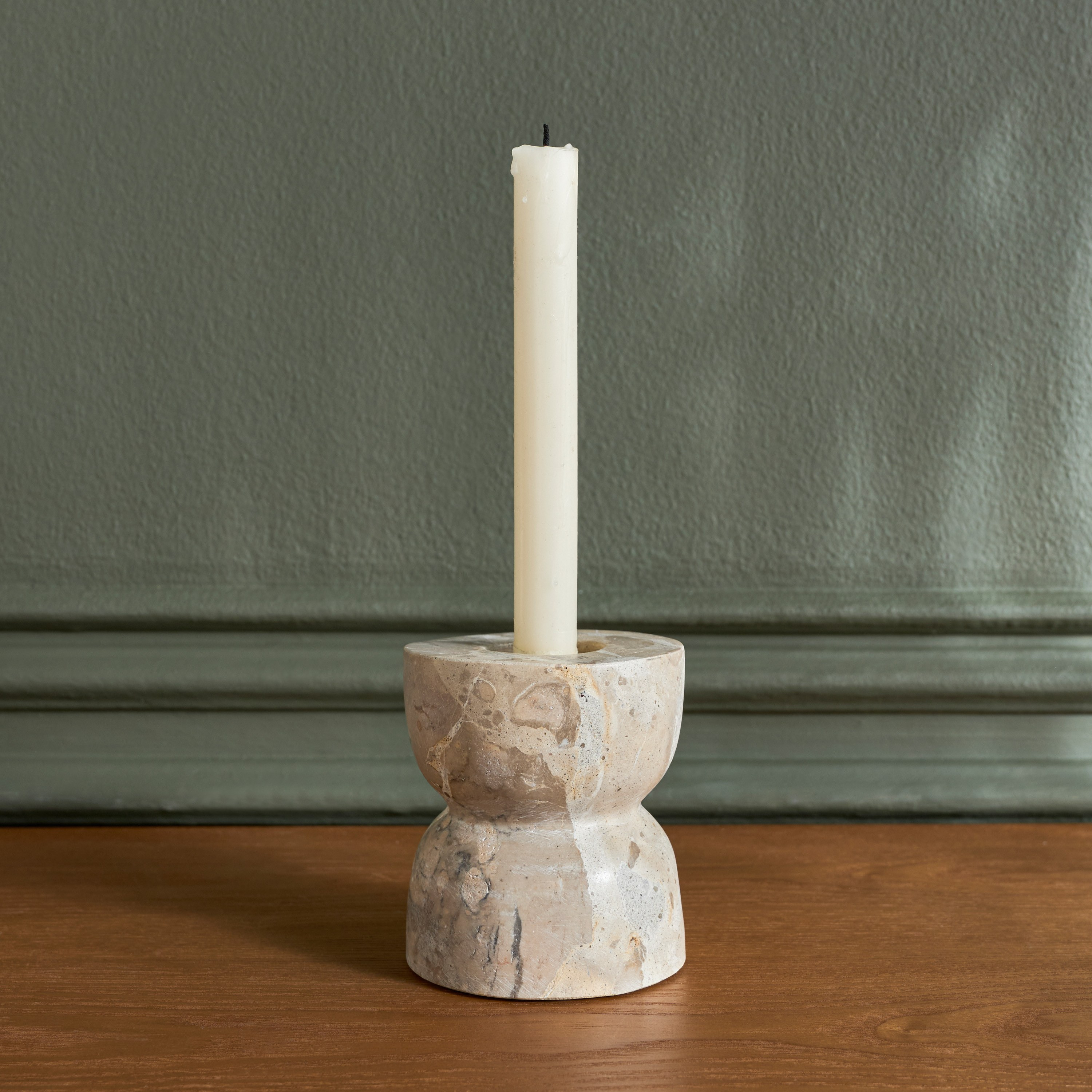 حامل شموع رفيعة من الرخام - راحة - 10 سم-household-decor-candleholdersandlanterns-image-1