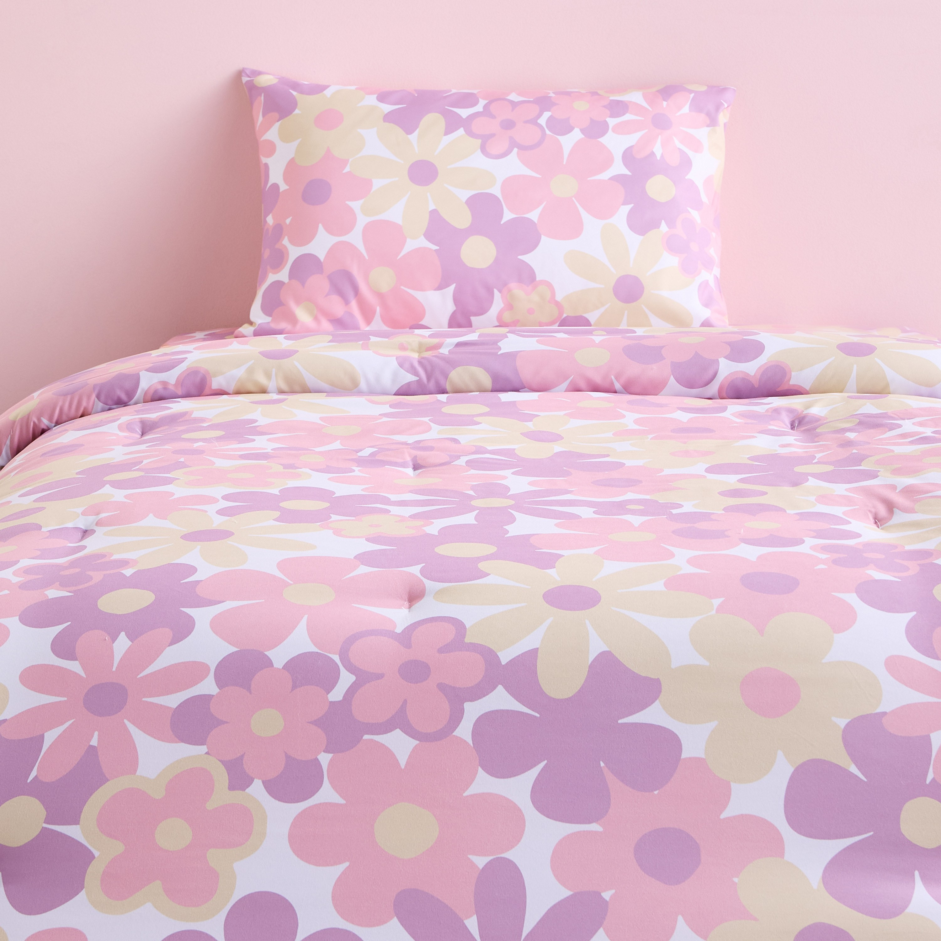 Amphora Flower 2-Piece Single Comforter Set - 135x220 cm-babyandkids-beddingandwindows-bedding-comforters-image-2