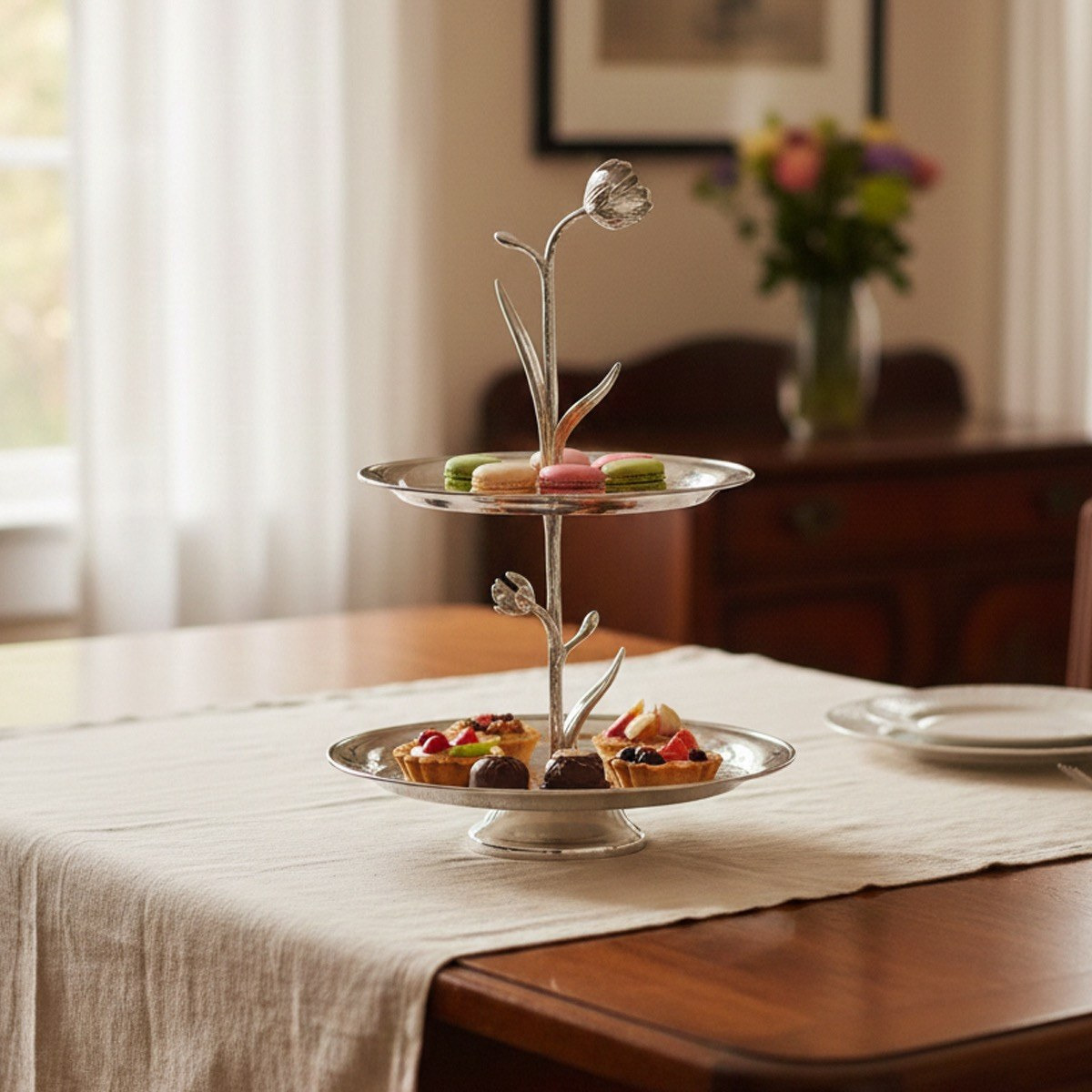 Tulip Metal Stand - 29 cm-household-decor-boxesandtrays-image-2