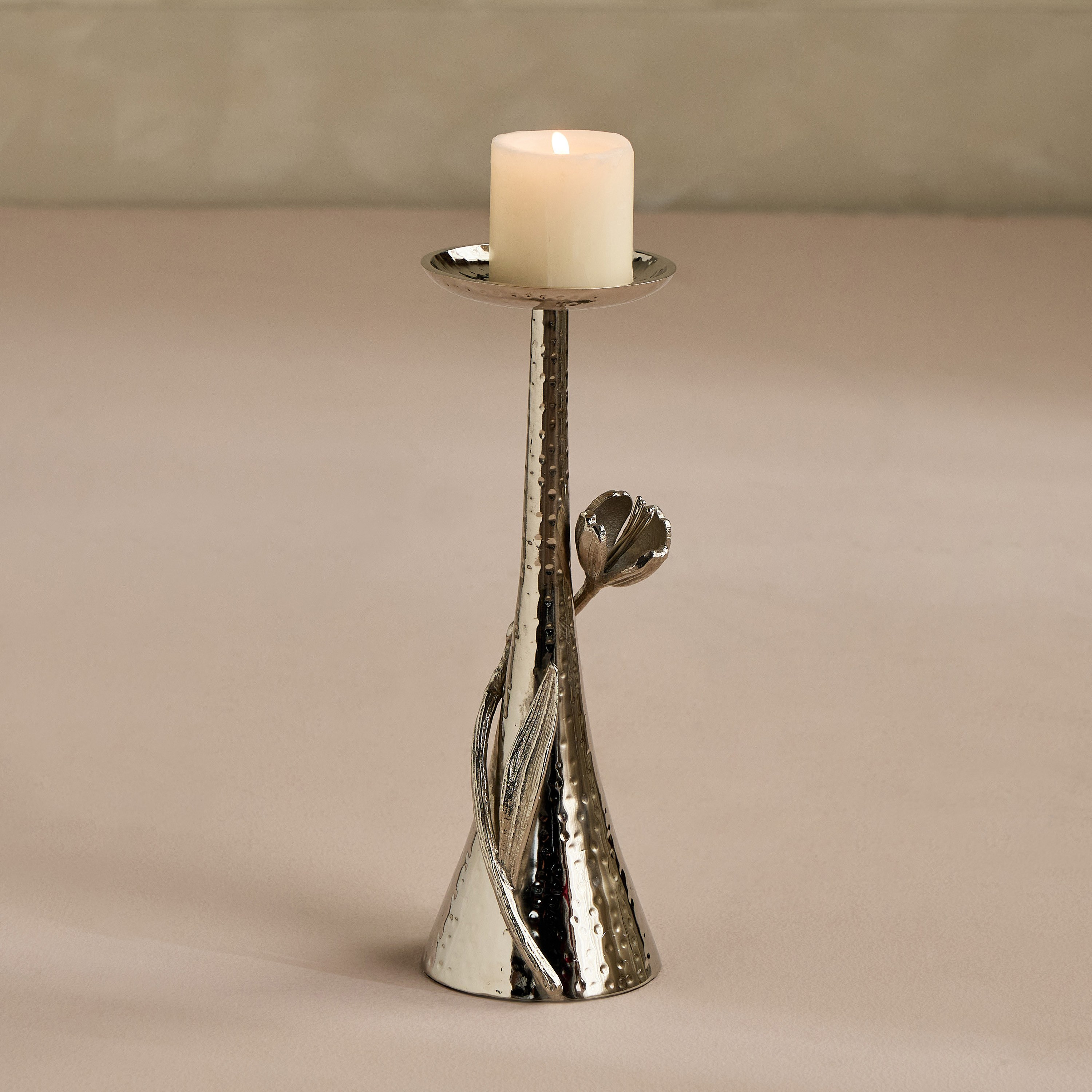 Tulip Metal Pillar Candleholder - 30 cm-household-decor-candleholdersandlanterns-image-2