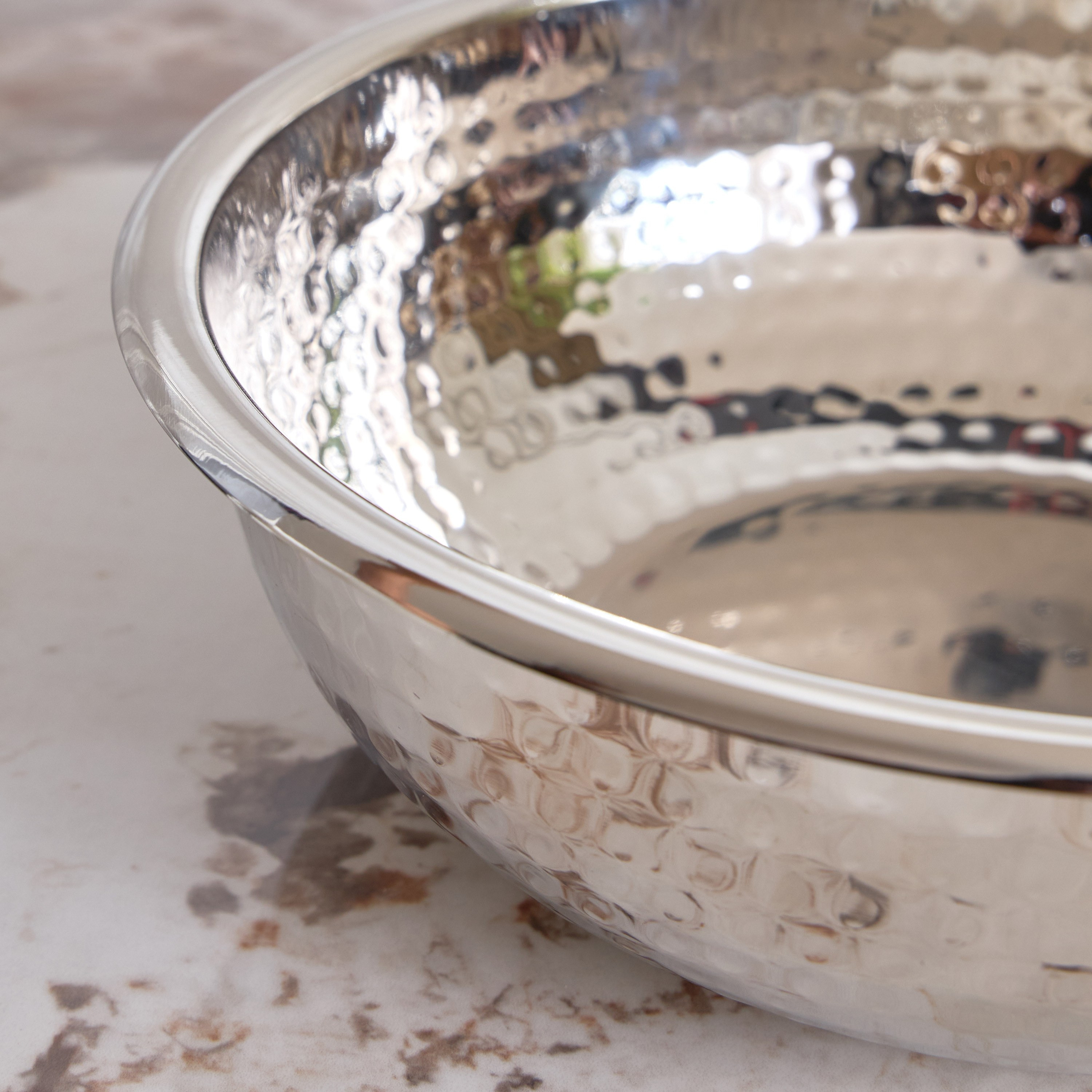 Essentials Hammered Metal Decorative Bowl - 27 cm-household-decor-vasesandbowls-image-2