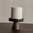 Essentials Urbano Wooden Pillar Candleholder - 10 cm-household-decor-candleholdersandlanterns-image-1