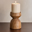 Cora Tee Wooden Pillar Candleholder - 14 cm-household-decor-candleholdersandlanterns-image-2