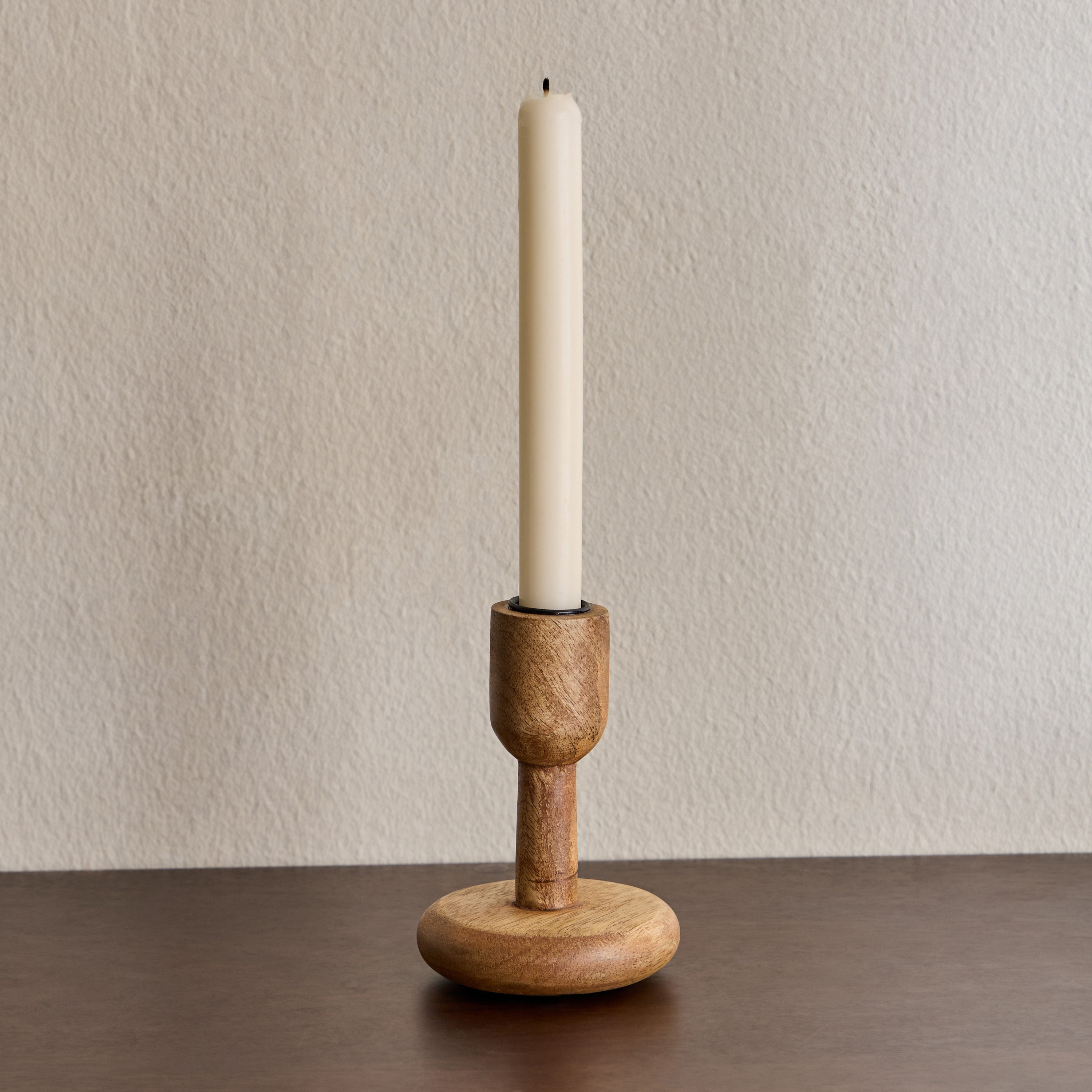 Cora Tee Wooden Taper Candleholder - 13 cm-household-decor-candleholdersandlanterns-image-1