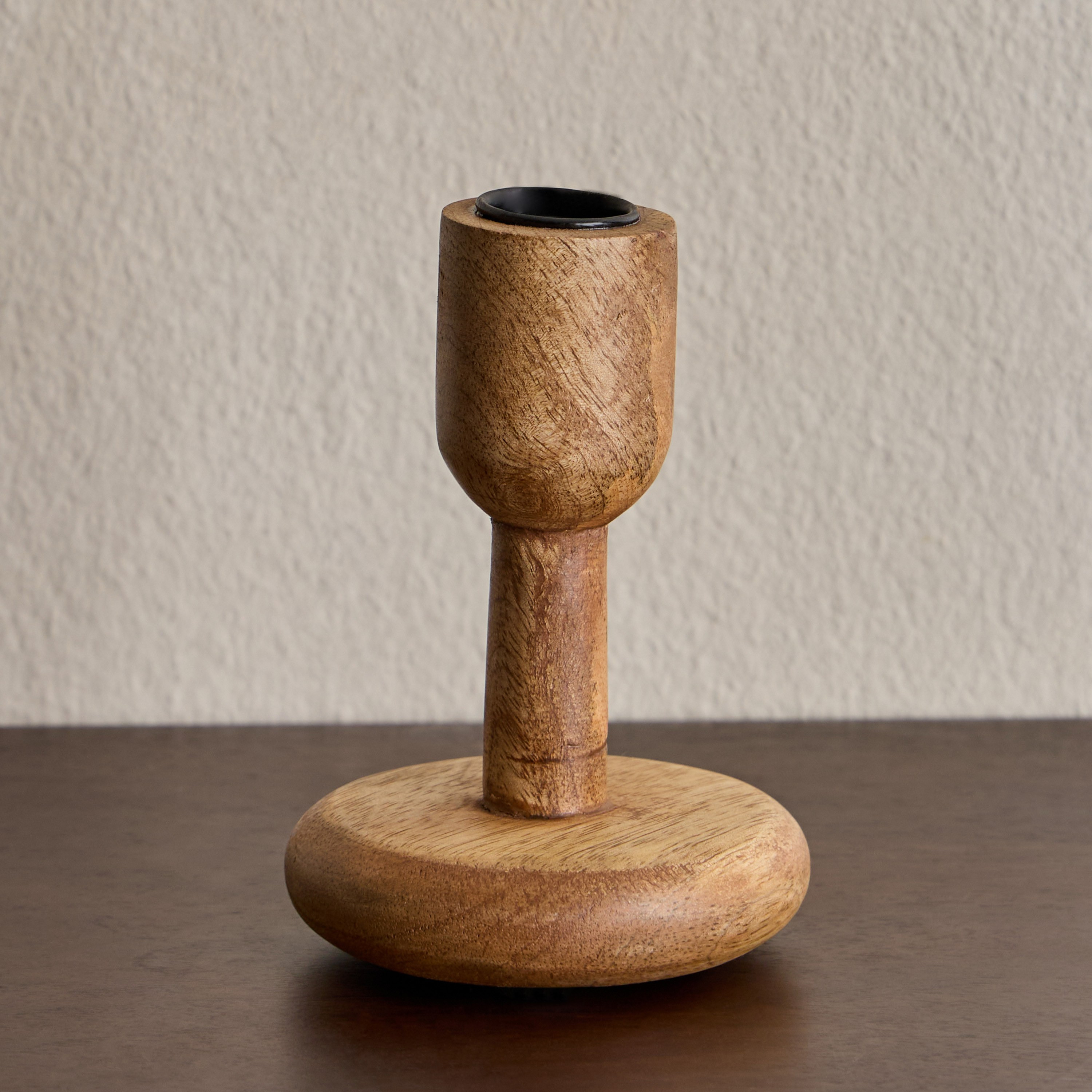 Cora Tee Wooden Taper Candleholder - 13 cm-household-decor-candleholdersandlanterns-image-3