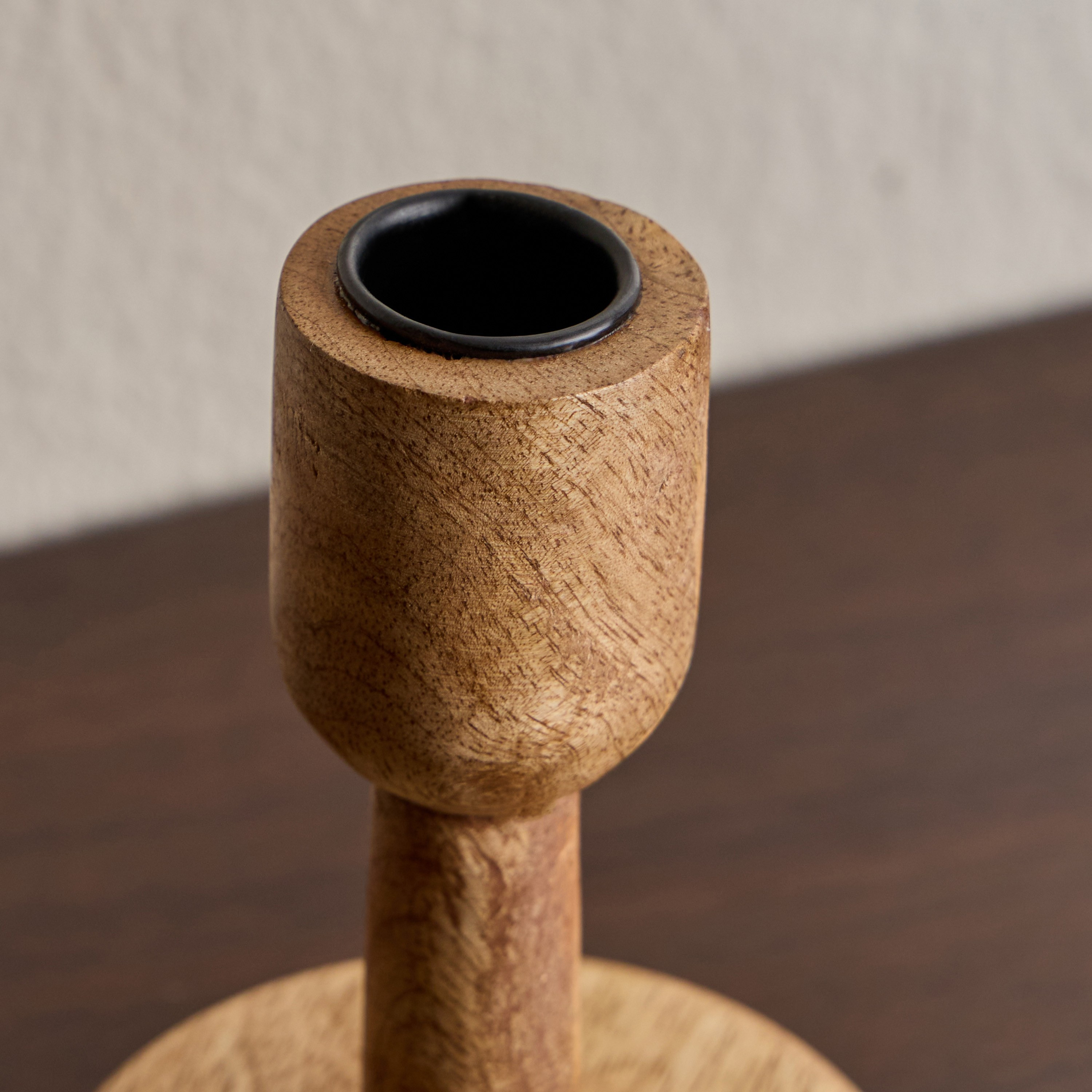 Cora Tee Wooden Taper Candleholder - 13 cm-household-decor-candleholdersandlanterns-image-4