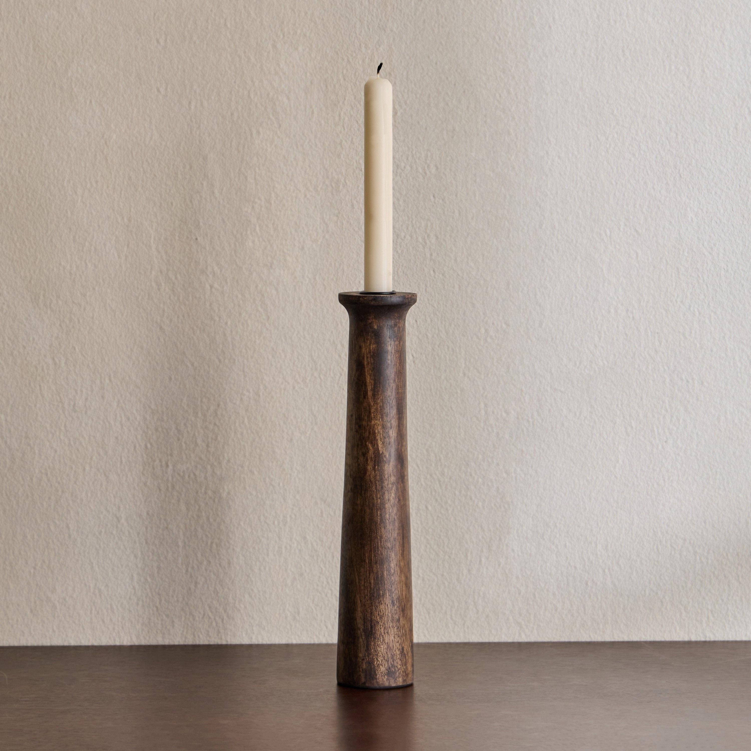 Cora Slim Wooden Taper Candleholder - 28 cm-household-decor-candleholdersandlanterns-image-2