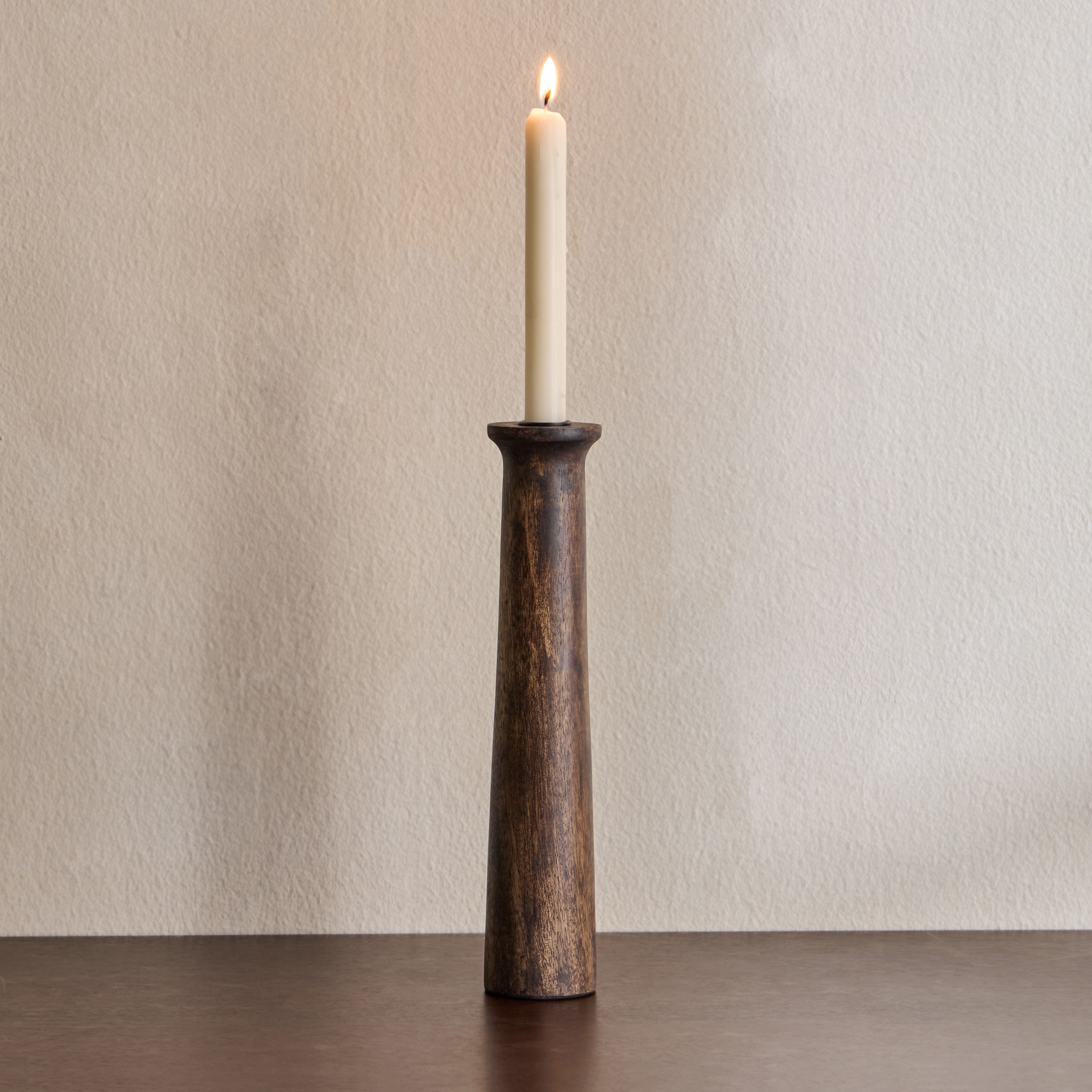Cora Slim Wooden Taper Candleholder - 28 cm-household-decor-candleholdersandlanterns-image-3
