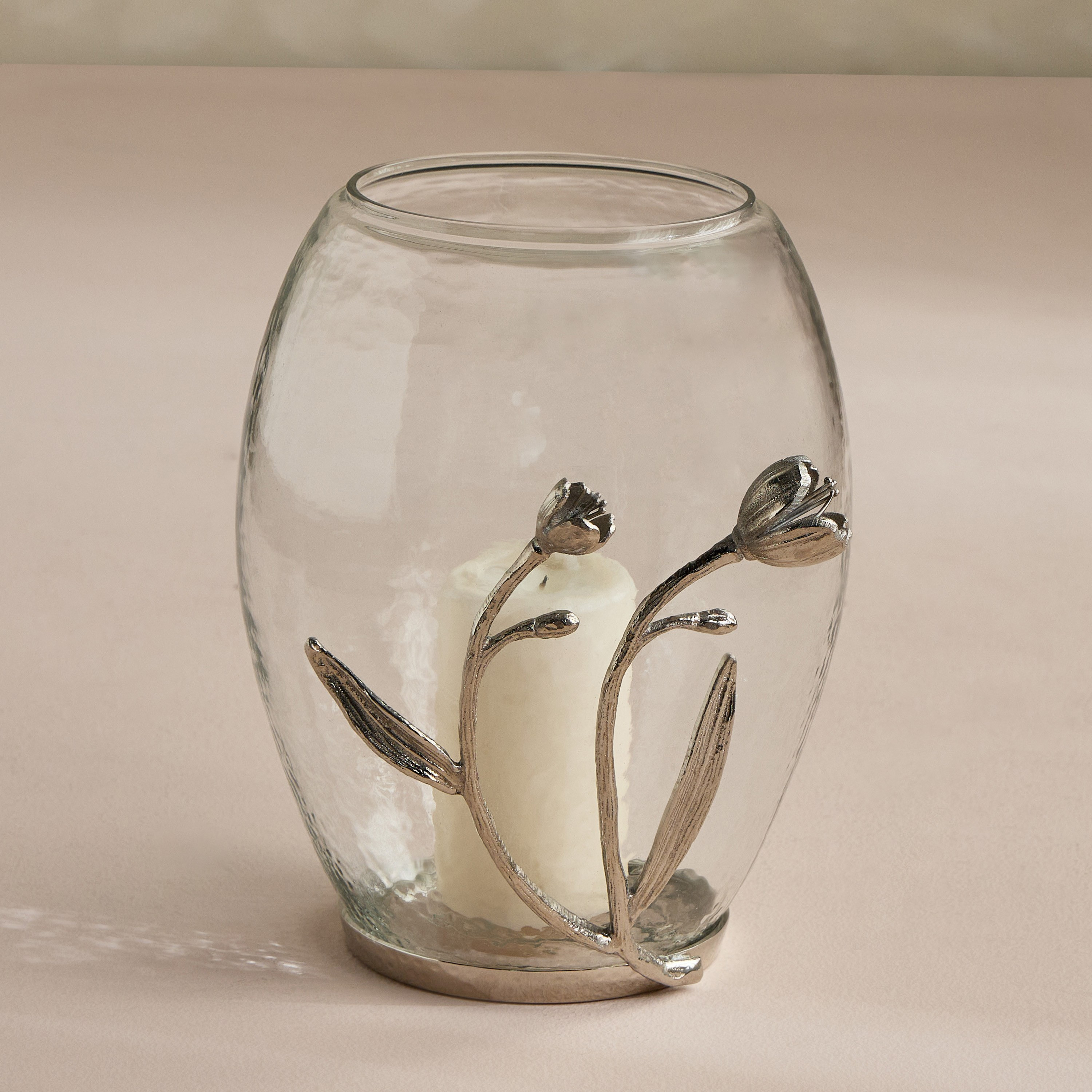 Tulip Glass Hurricane Candleholder - 28 cm-household-decor-candleholdersandlanterns-image-1