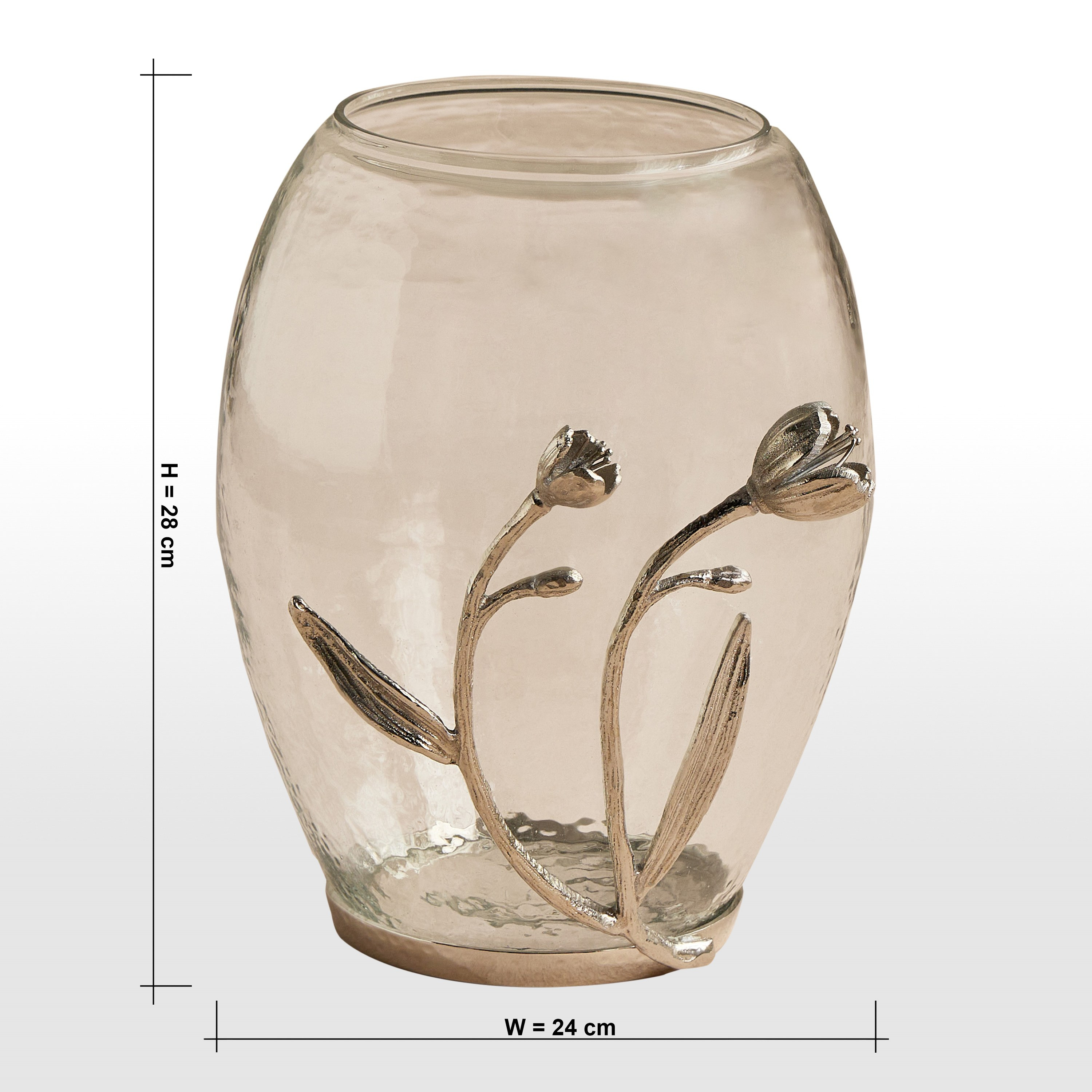 Tulip Glass Hurricane Candleholder - 28 cm-household-decor-candleholdersandlanterns-image-6