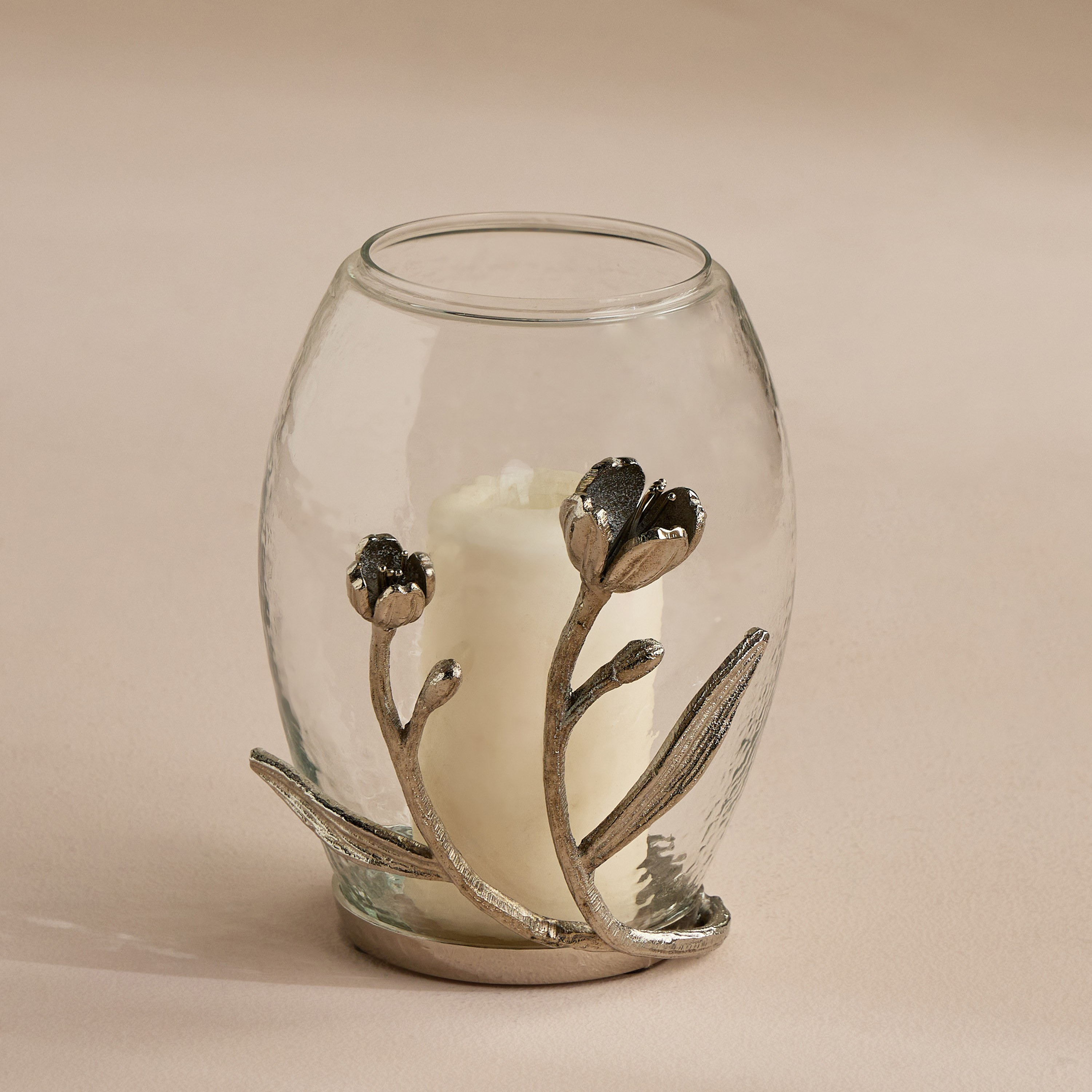 Tulip Glass Hurricane Candleholder - 22 cm-household-decor-candleholdersandlanterns-image-1