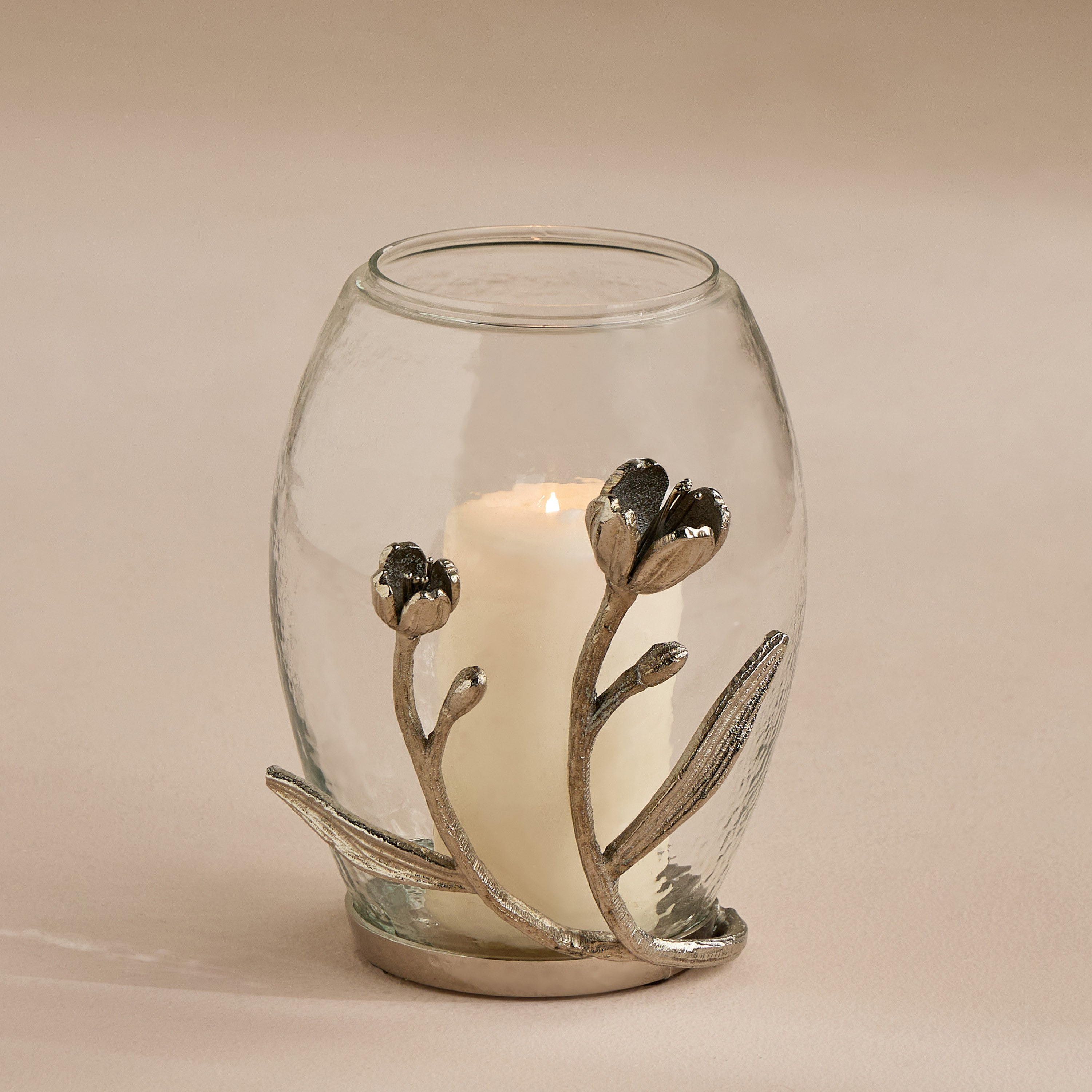 Tulip Glass Hurricane Candleholder - 22 cm-household-decor-candleholdersandlanterns-image-3