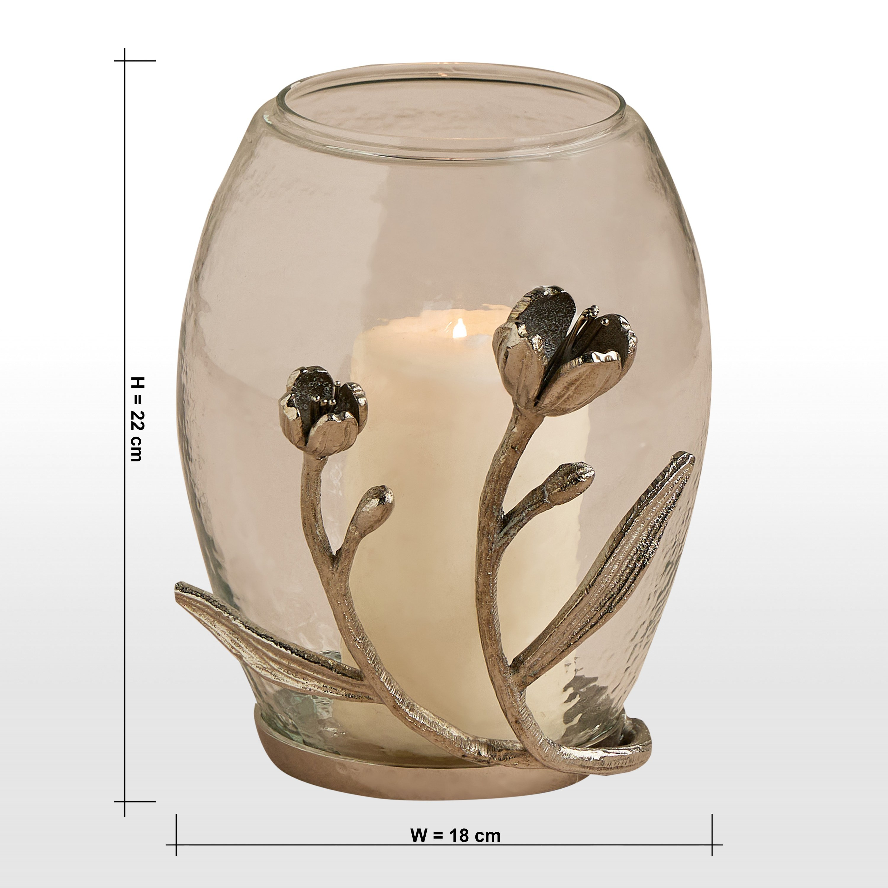 Tulip Glass Hurricane Candleholder - 22 cm-household-decor-candleholdersandlanterns-image-6