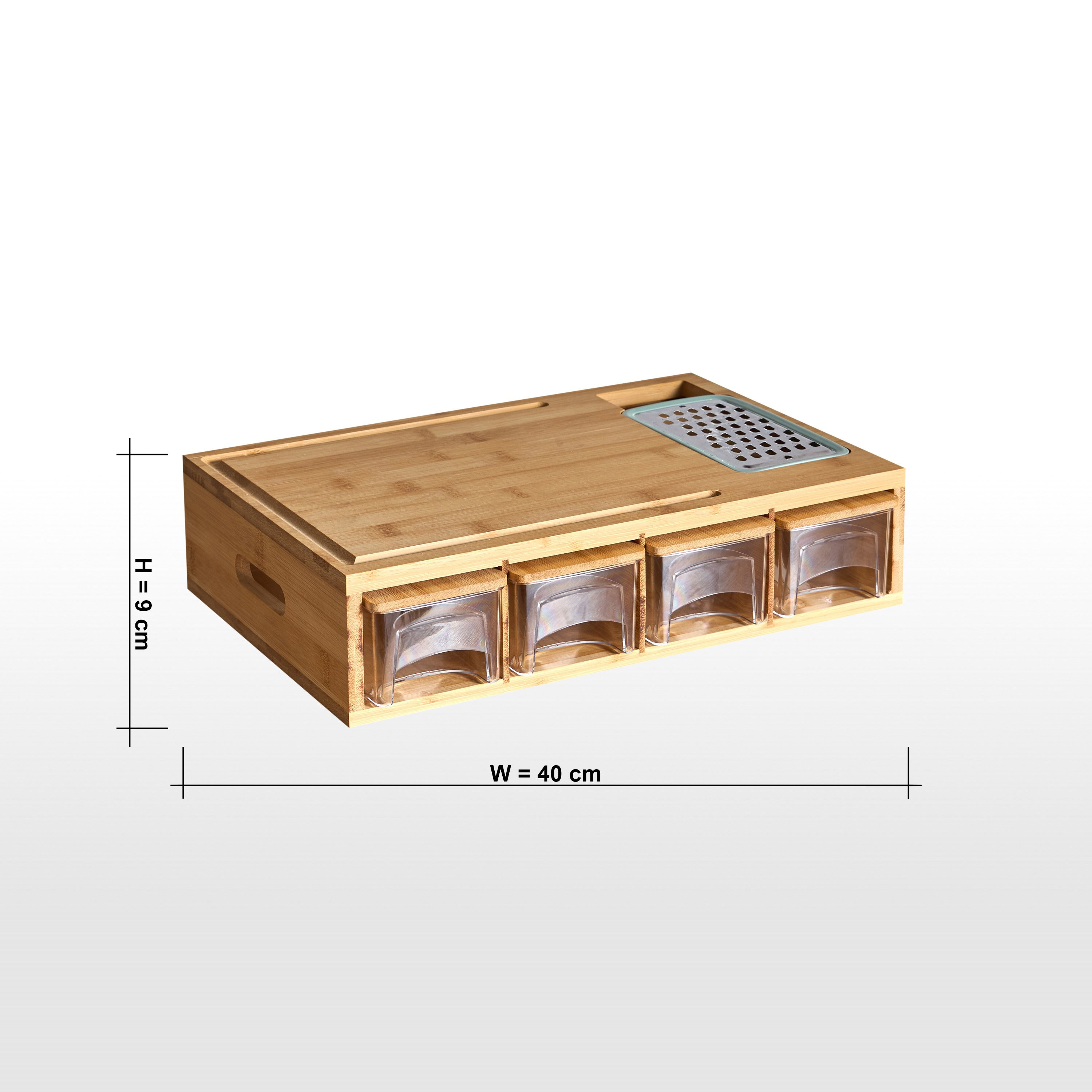 Gage Cutting Board with 4 Containers and 4 Graters - 40x27 cm-household-kitchen-kitchentoolsandutensils-cuttingboards-image-6