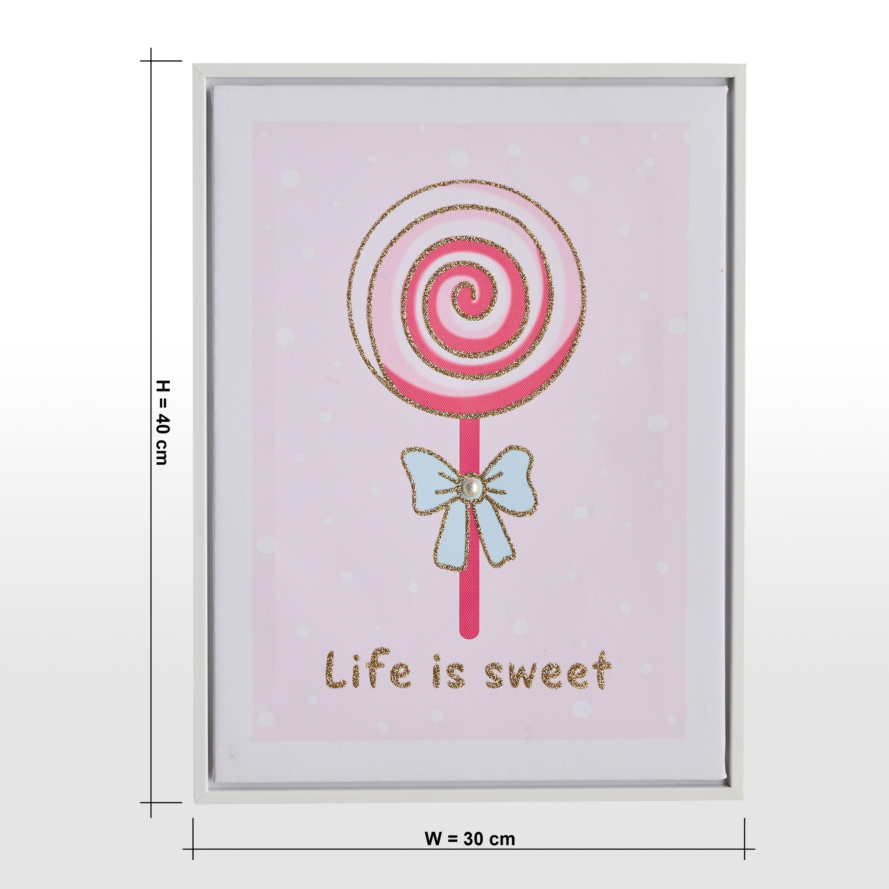 زينة حائط كانفاس مؤطرة بتصميم ثلاثي الأبعاد - ليلى - 30x40 سم-kids-decorandlighting-decor-wallart-image-4