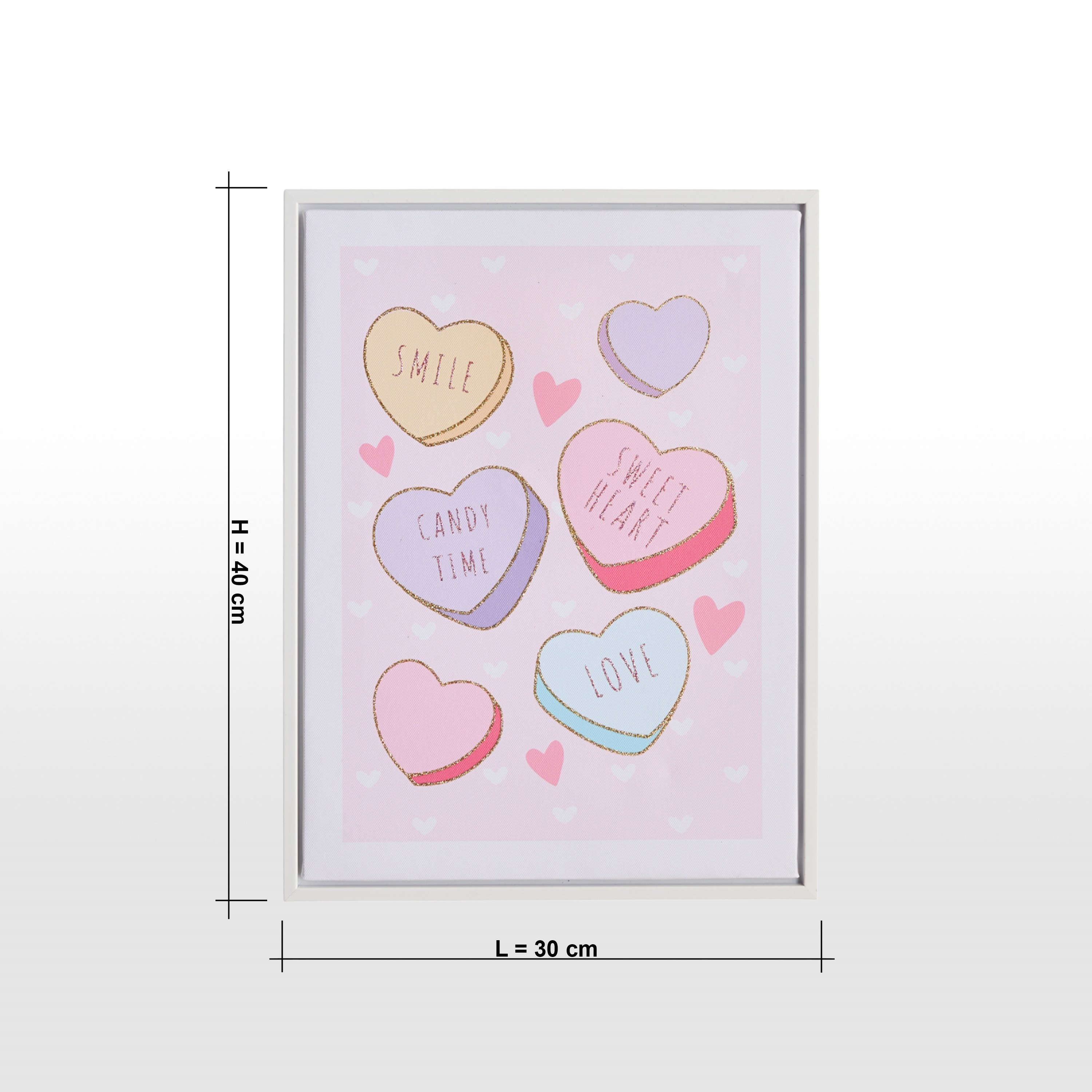 Layla Hearts 3D Framed Canvas Wall Art - 30x40 cm-kids-decorandlighting-decor-wallart-image-4