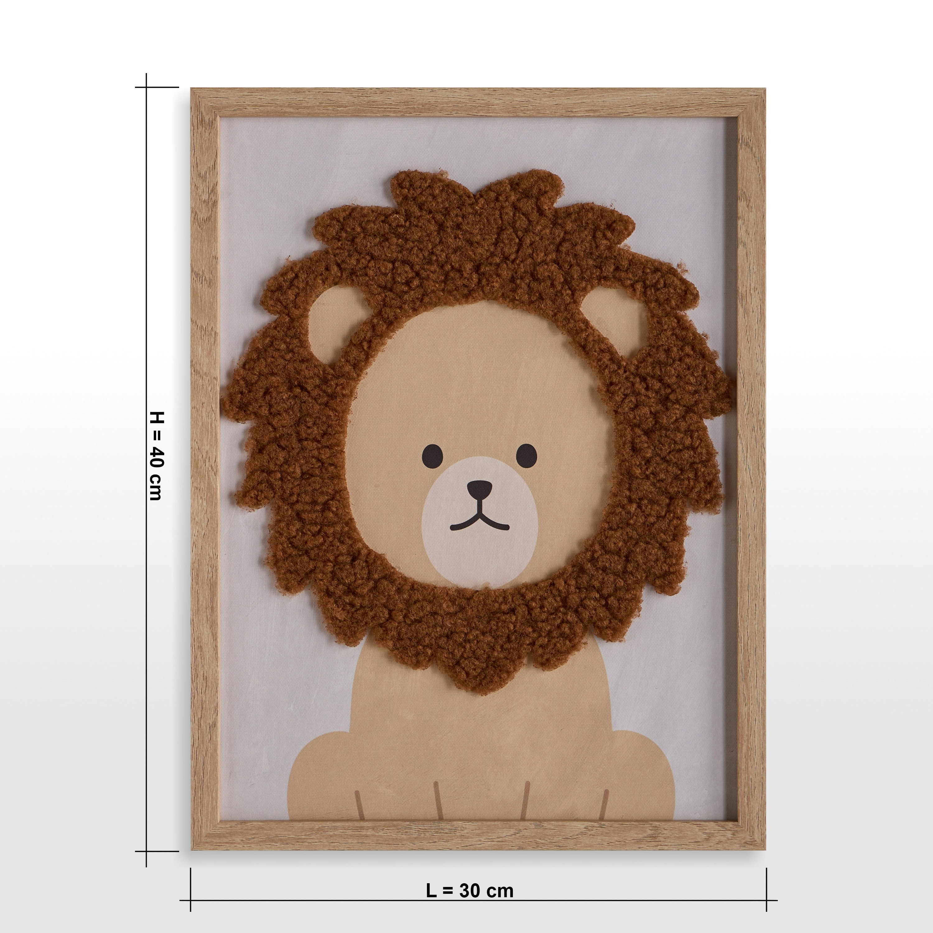 Lyndon Lion 3D Framed Canvas Wall Art - 30x40 cm-kids-decorandlighting-decor-wallart-image-4