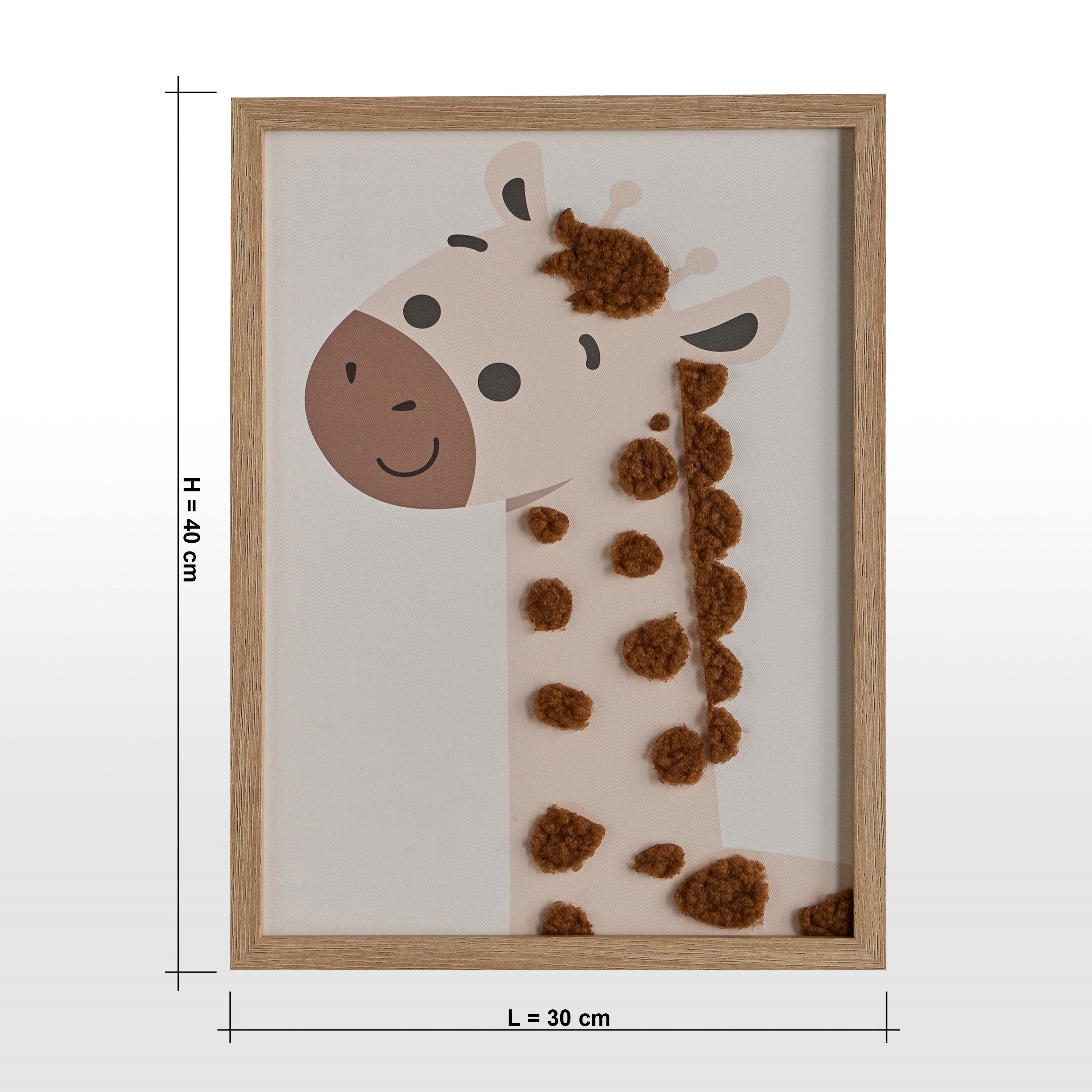 Gerard Giraffe 3D Framed Canvas Wall Art - 30x40 cm-kids-decorandlighting-decor-wallart-image-4
