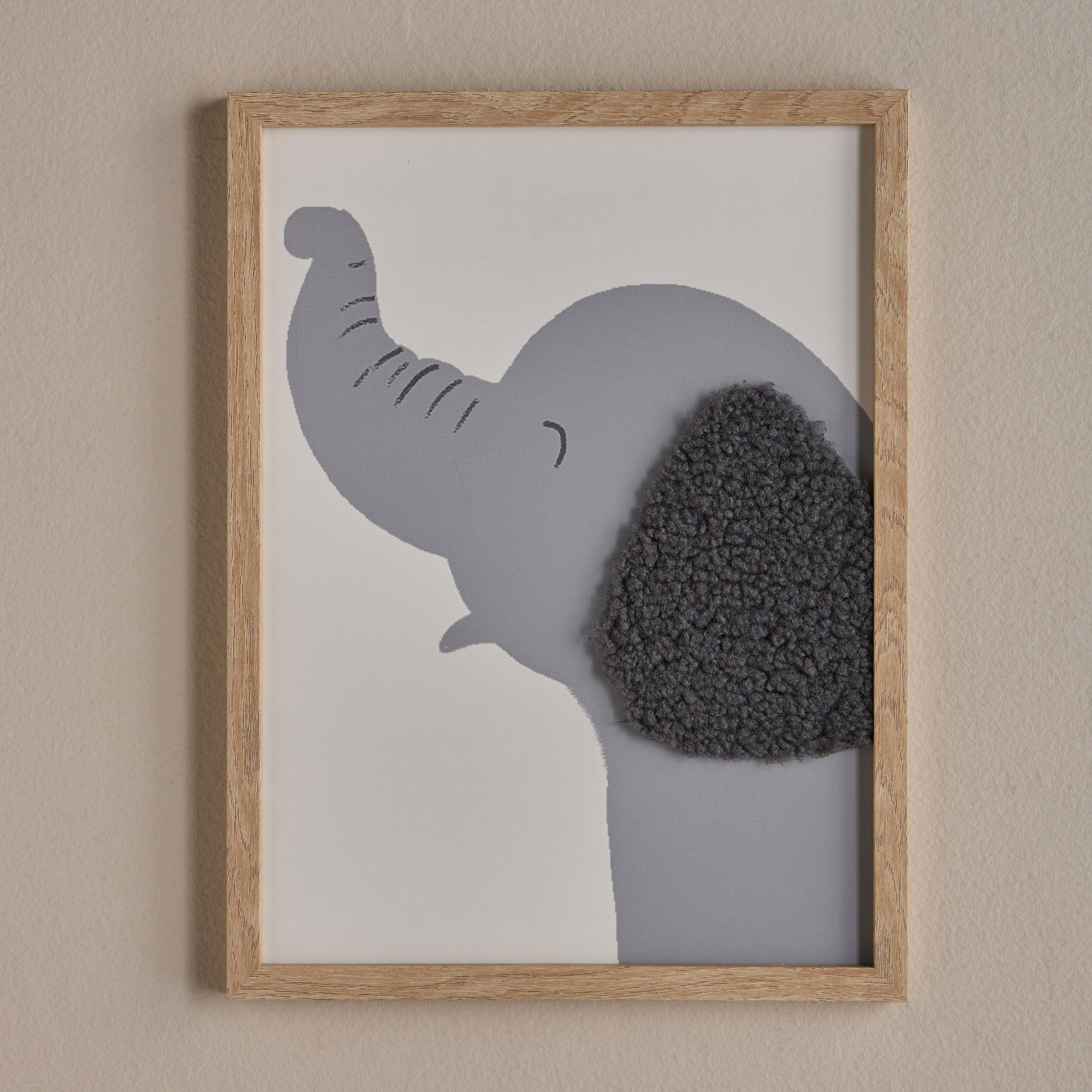 Elwin Elephant 3D Framed Canvas Wall Art - 30x40 cm-kids-decorandlighting-decor-wallart-image-1