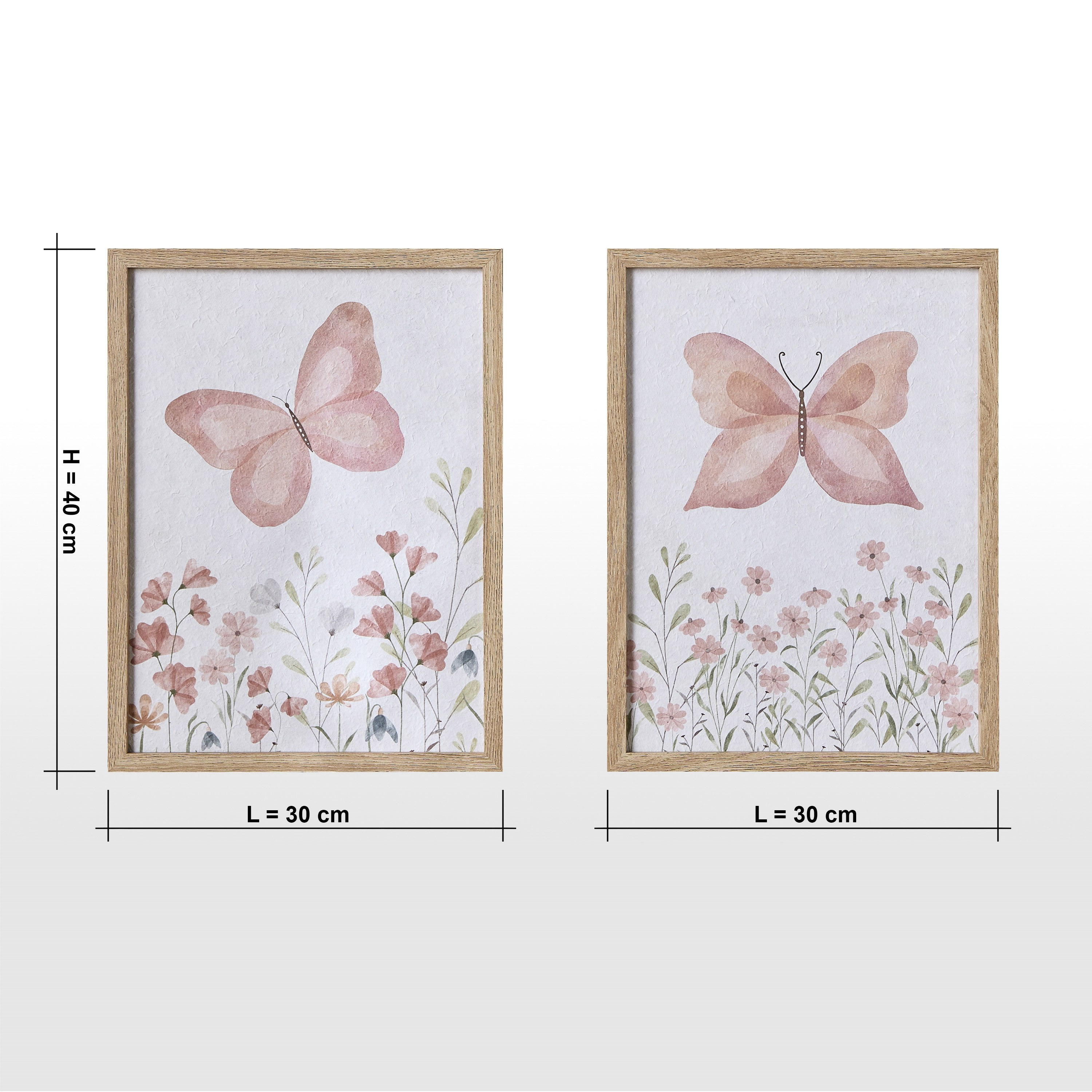 طقم زينة حائط كانفاس فراشات قطعتين - إيفا - 30×40 سم-kids-decorandlighting-decor-wallart-image-4