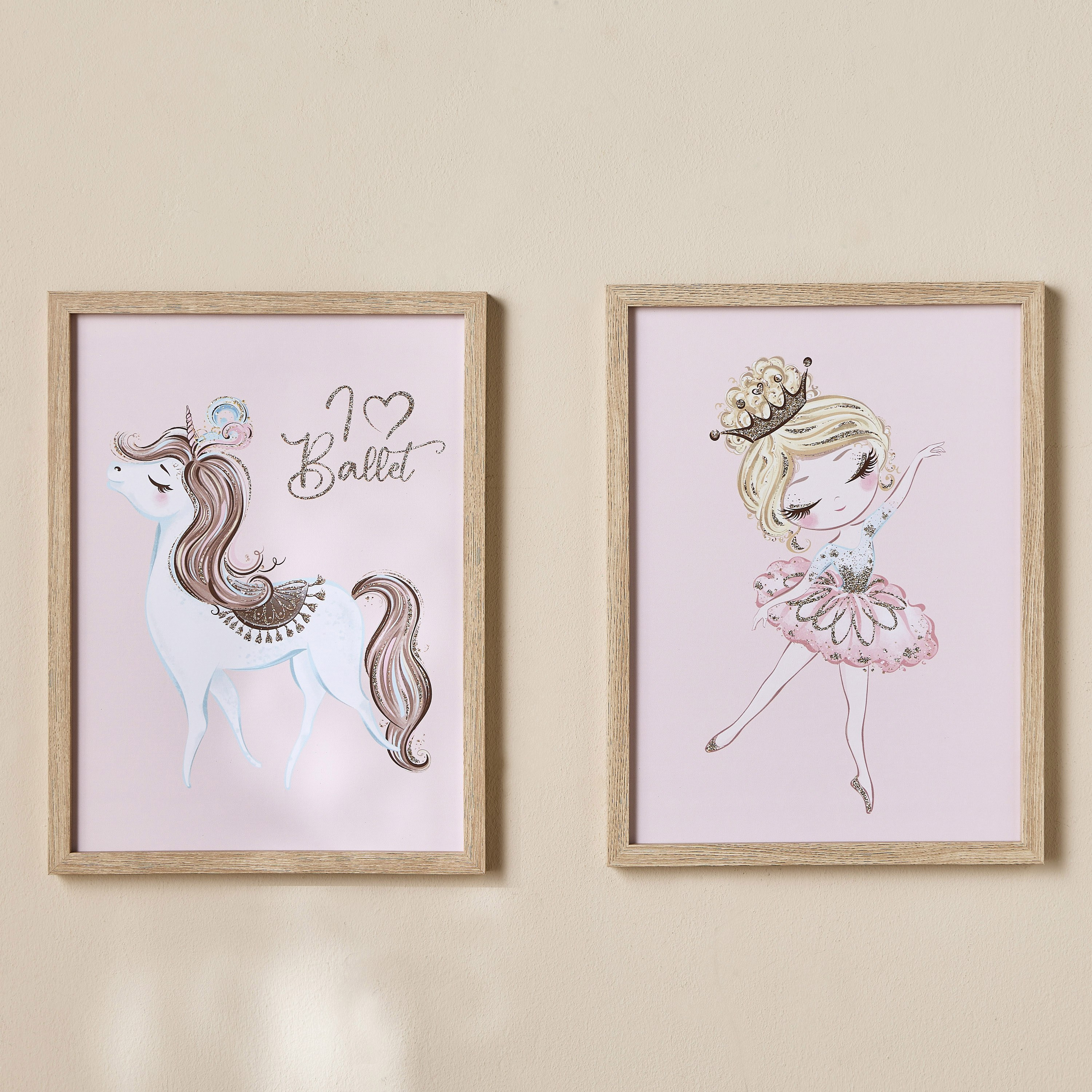 طقم زينة حائط كانفاس مؤطرة قطعتين يونيكورن - كورنيا بيلا - 30x40 سم-kids-decorandlighting-decor-wallart-image-1