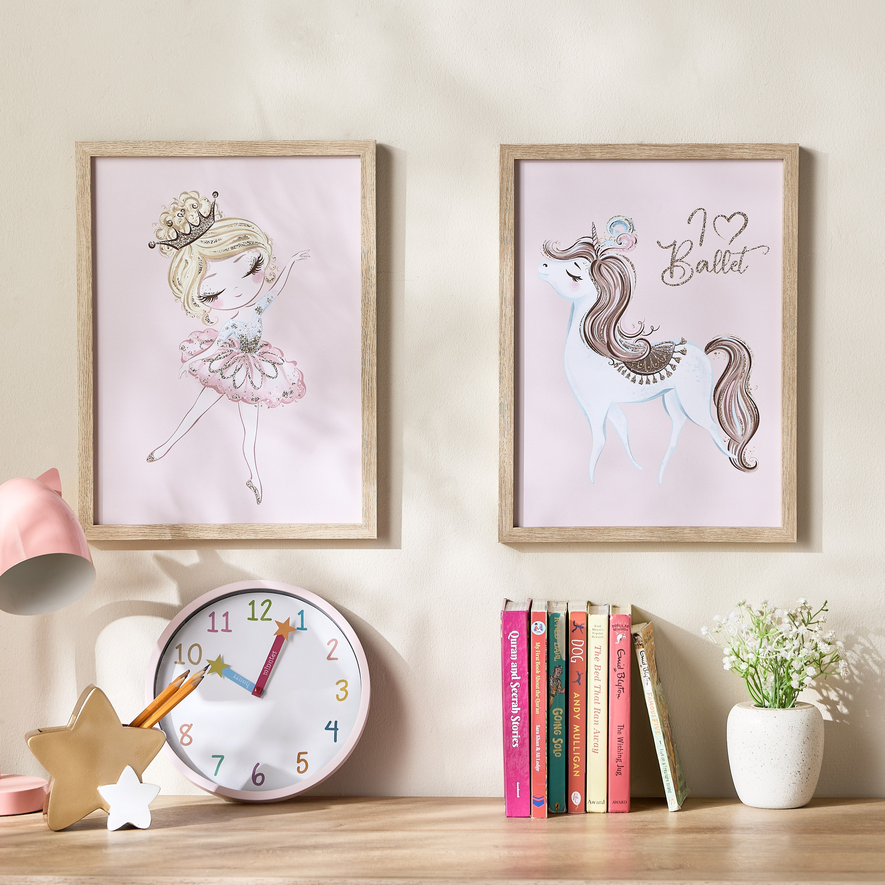 طقم زينة حائط كانفاس مؤطرة قطعتين يونيكورن - كورنيا بيلا - 30x40 سم-kids-decorandlighting-decor-wallart-image-3