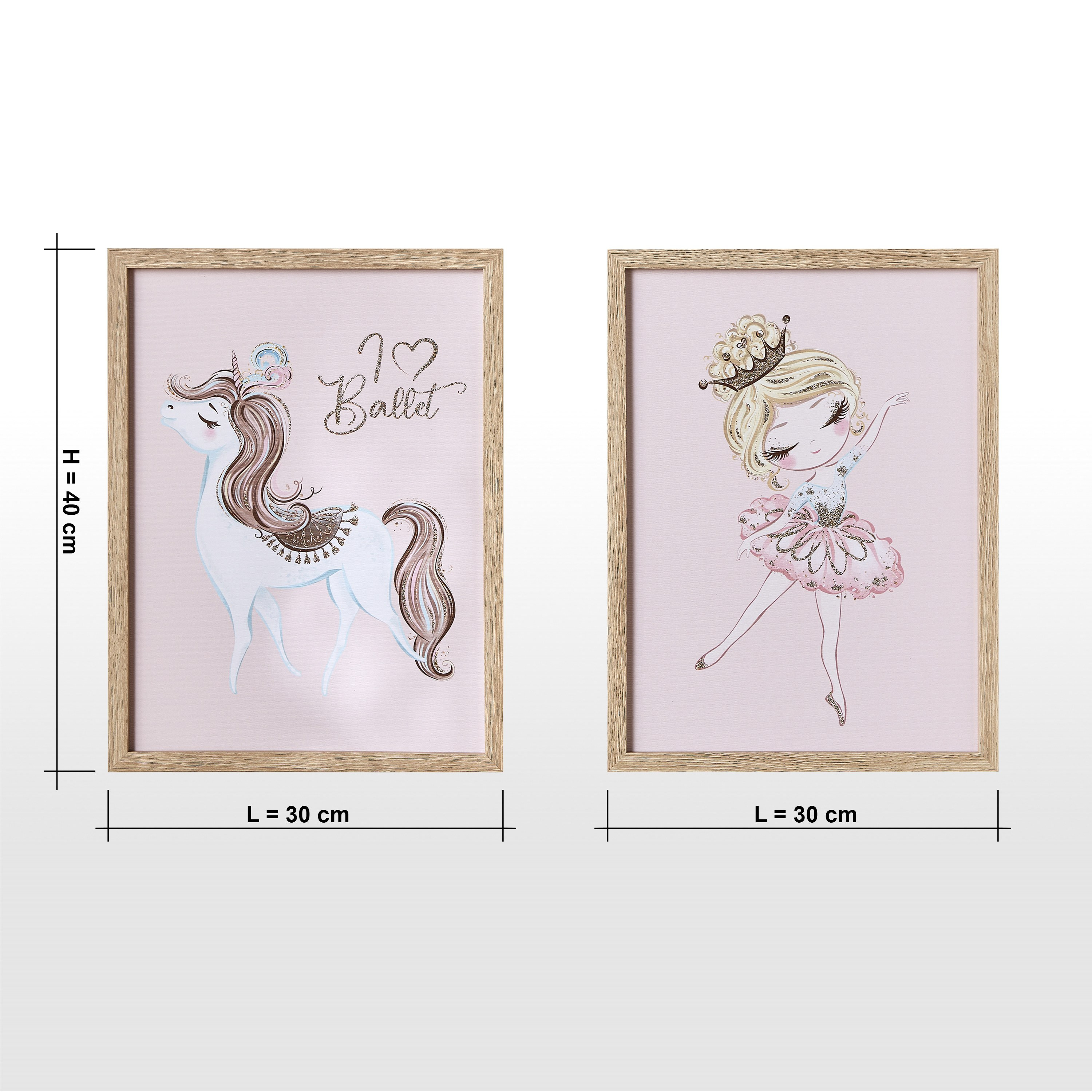 طقم زينة حائط كانفاس مؤطرة قطعتين يونيكورن - كورنيا بيلا - 30x40 سم-kids-decorandlighting-decor-wallart-image-4