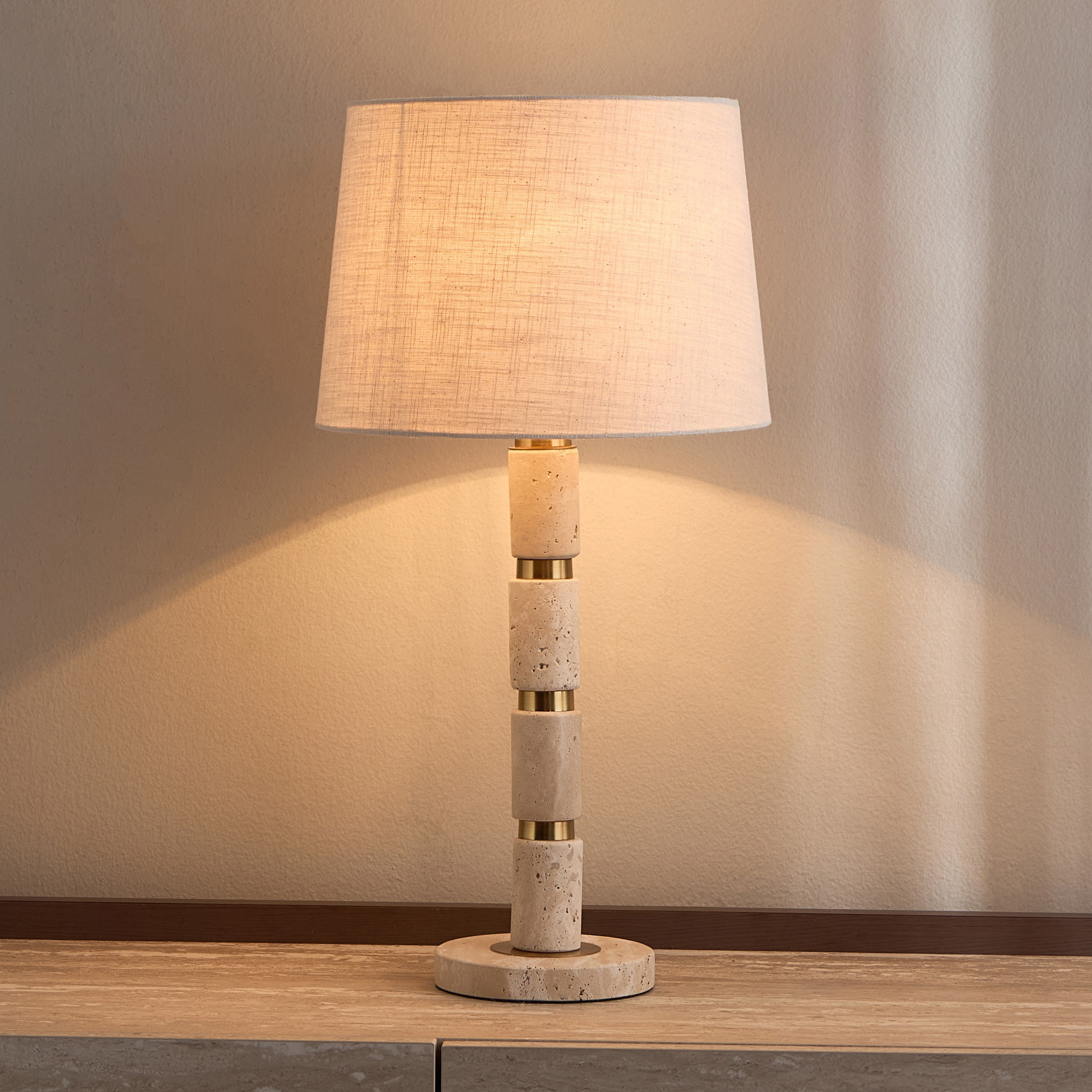 Cody Travertine Table Lamp - 62 cm-household-lighting-tableanddesklamps-image-2