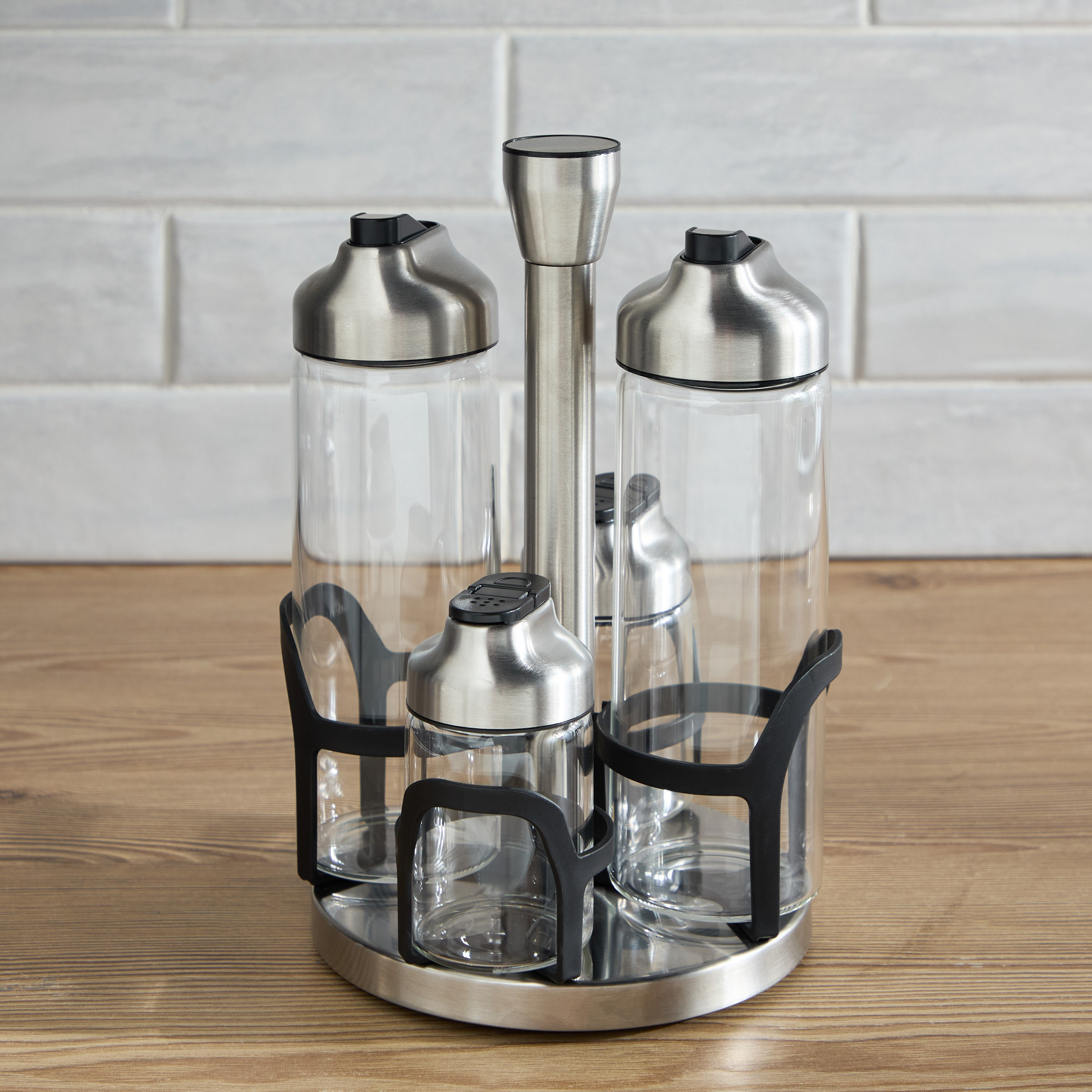Styvee 4-Piece Cruet Set-household-kitchen-foodstorage-oilandvinegar-image-1
