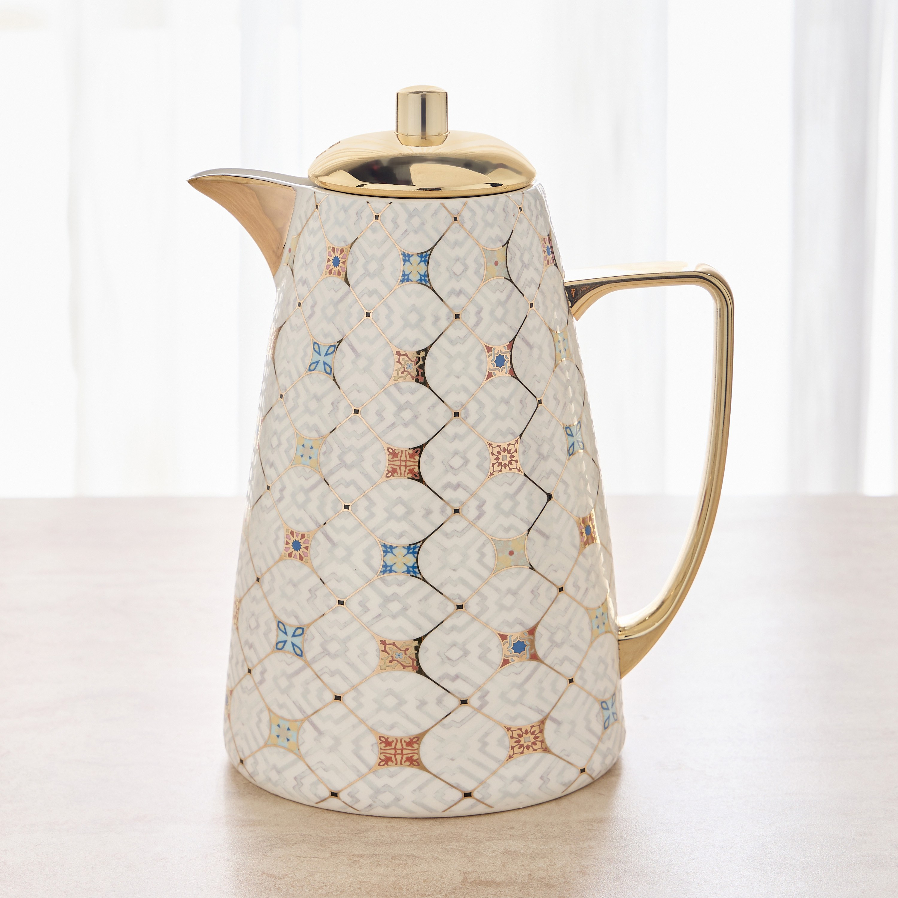 Amal Porcelain Flask - 1 L-household-dining-teaandcoffee-vacuumflaskscoffeeandteapots-image-1