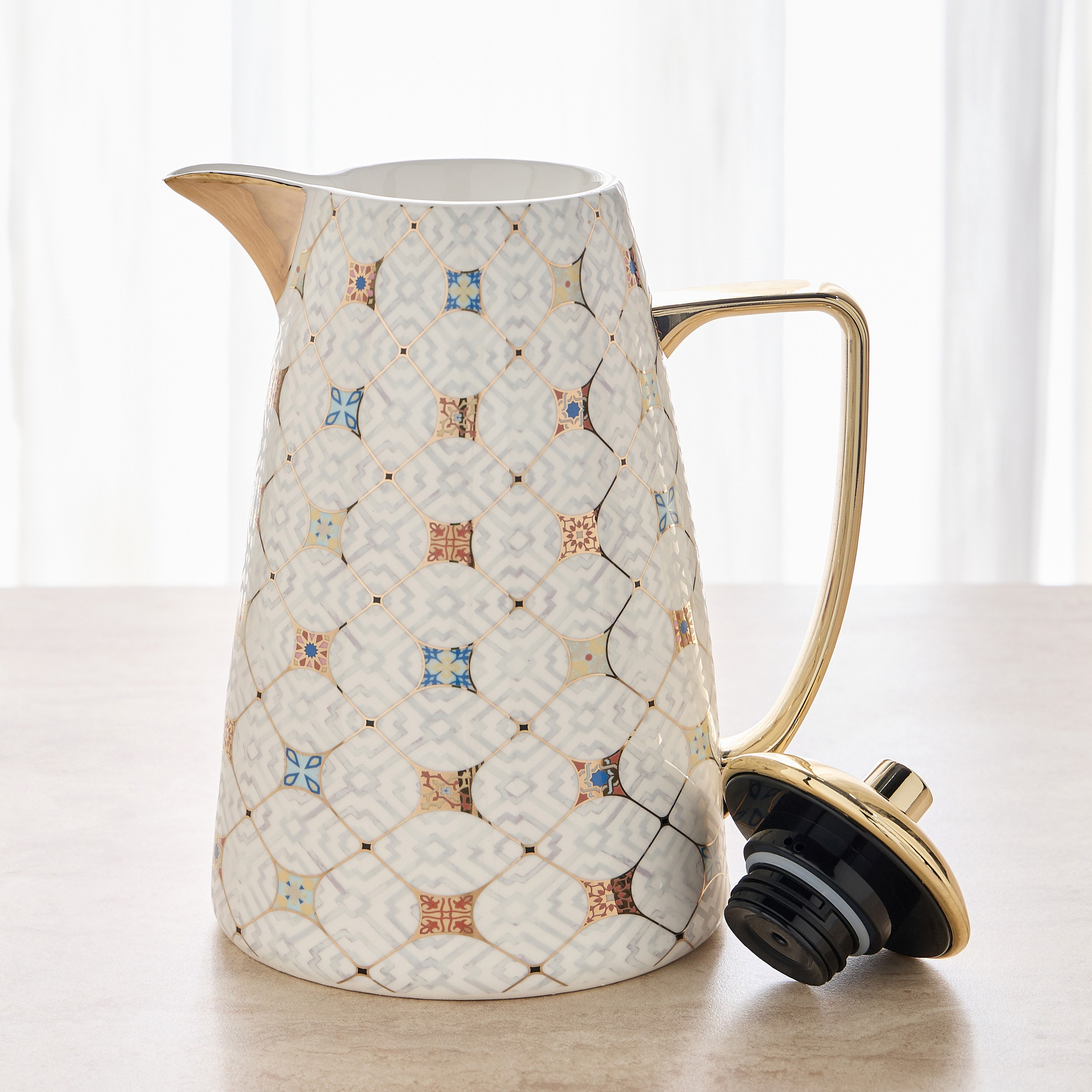 Amal Porcelain Flask - 1 L-household-dining-teaandcoffee-vacuumflaskscoffeeandteapots-image-2
