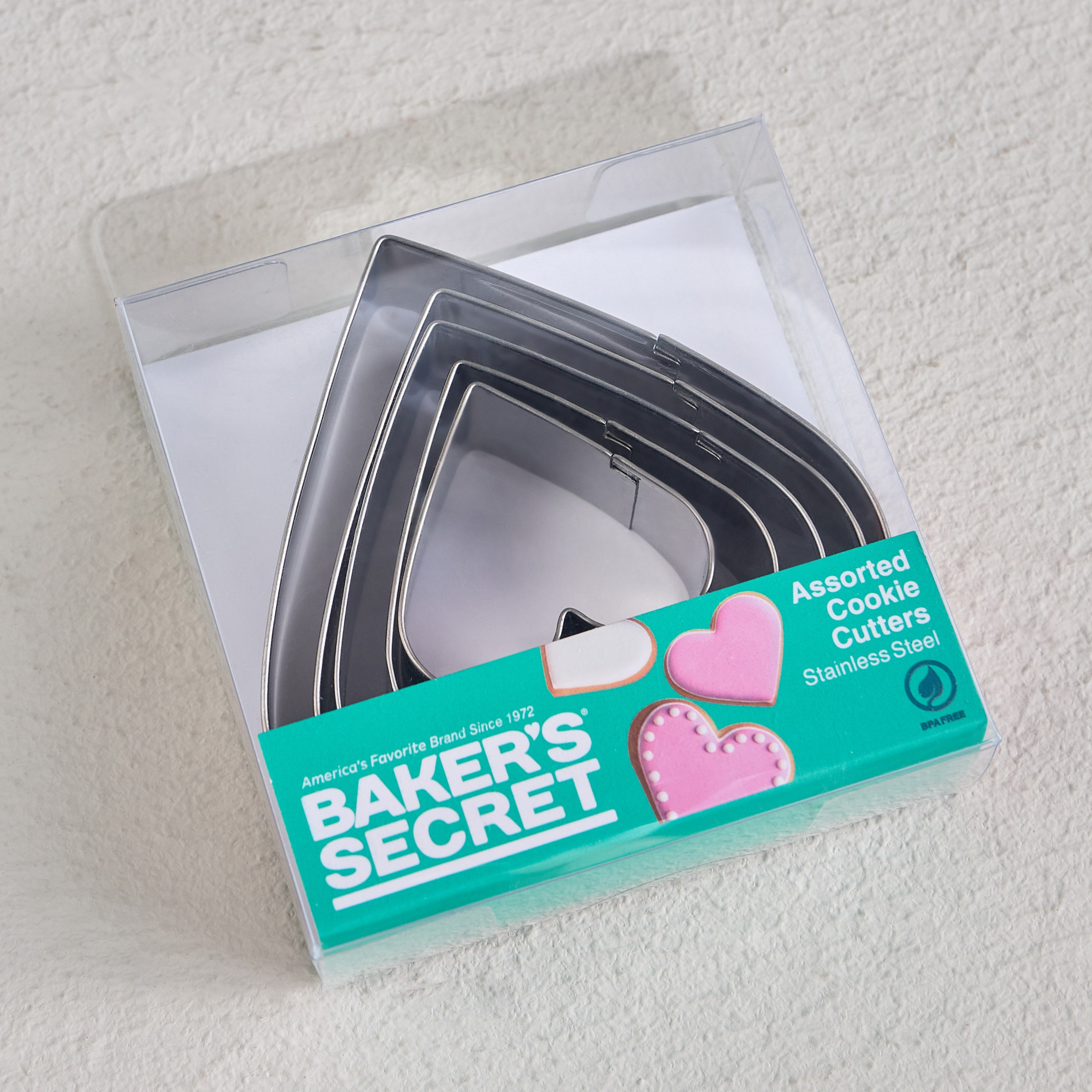 Baker's Secret 5-Piece Heart Shaped Cookie Cutter Set-household-kitchen-bakeware-bakingtoolsandaccessories-image-4