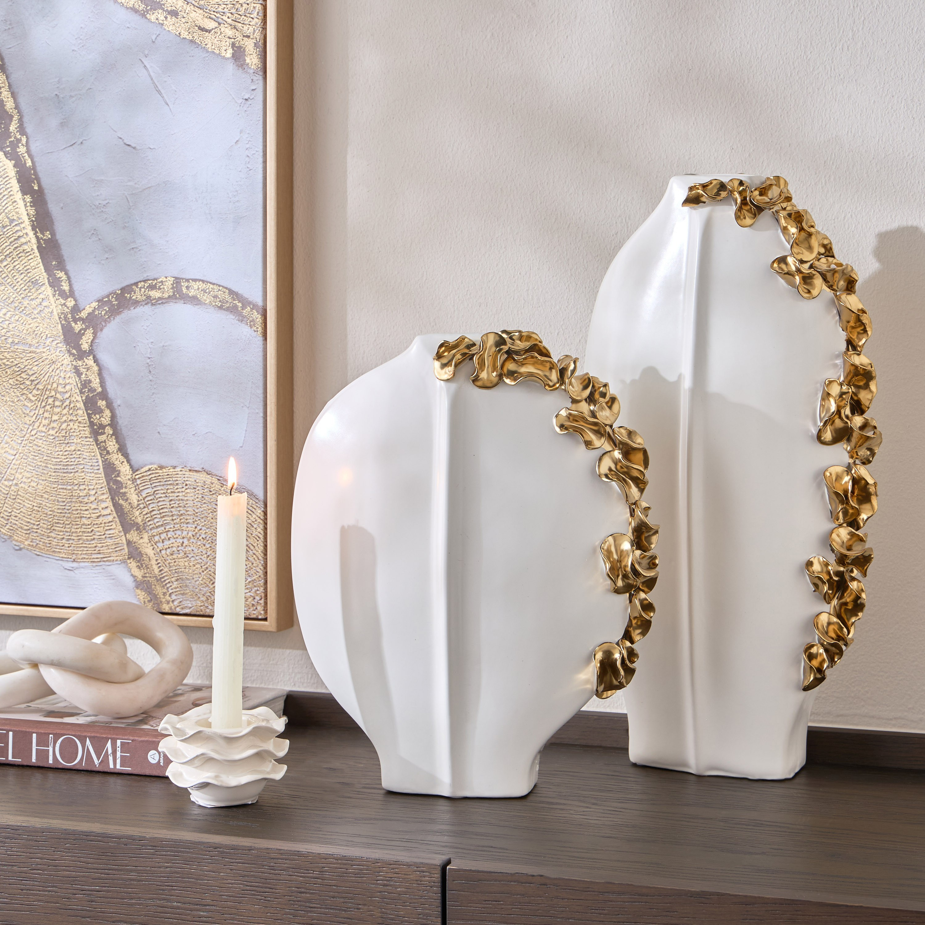 Lotus Ceramic Vase - 35 cm-household-decor-vasesandbowls-image-4