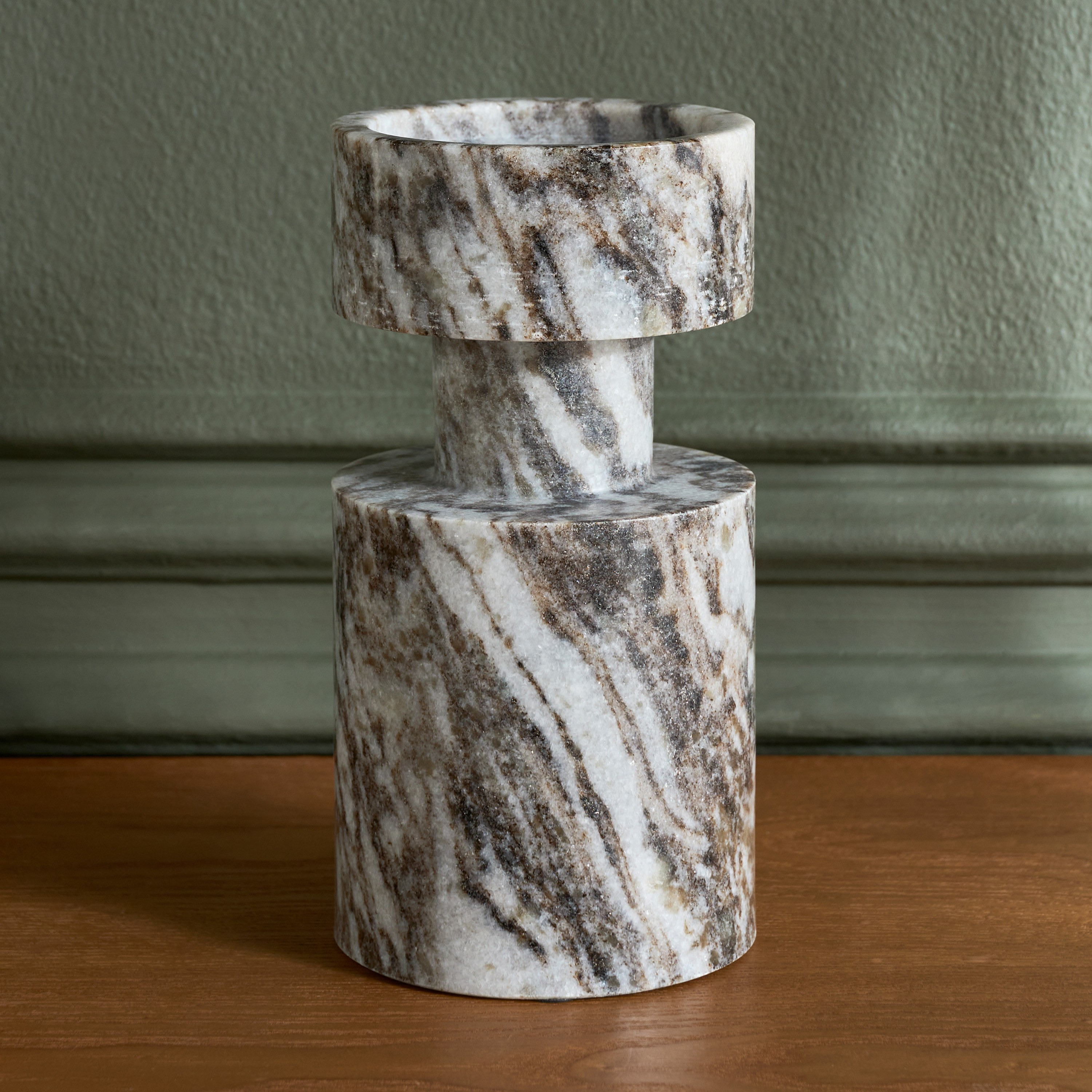 Nouf Voila Marble Pillar Candleholder - 20 cm-household-decor-candleholdersandlanterns-image-3