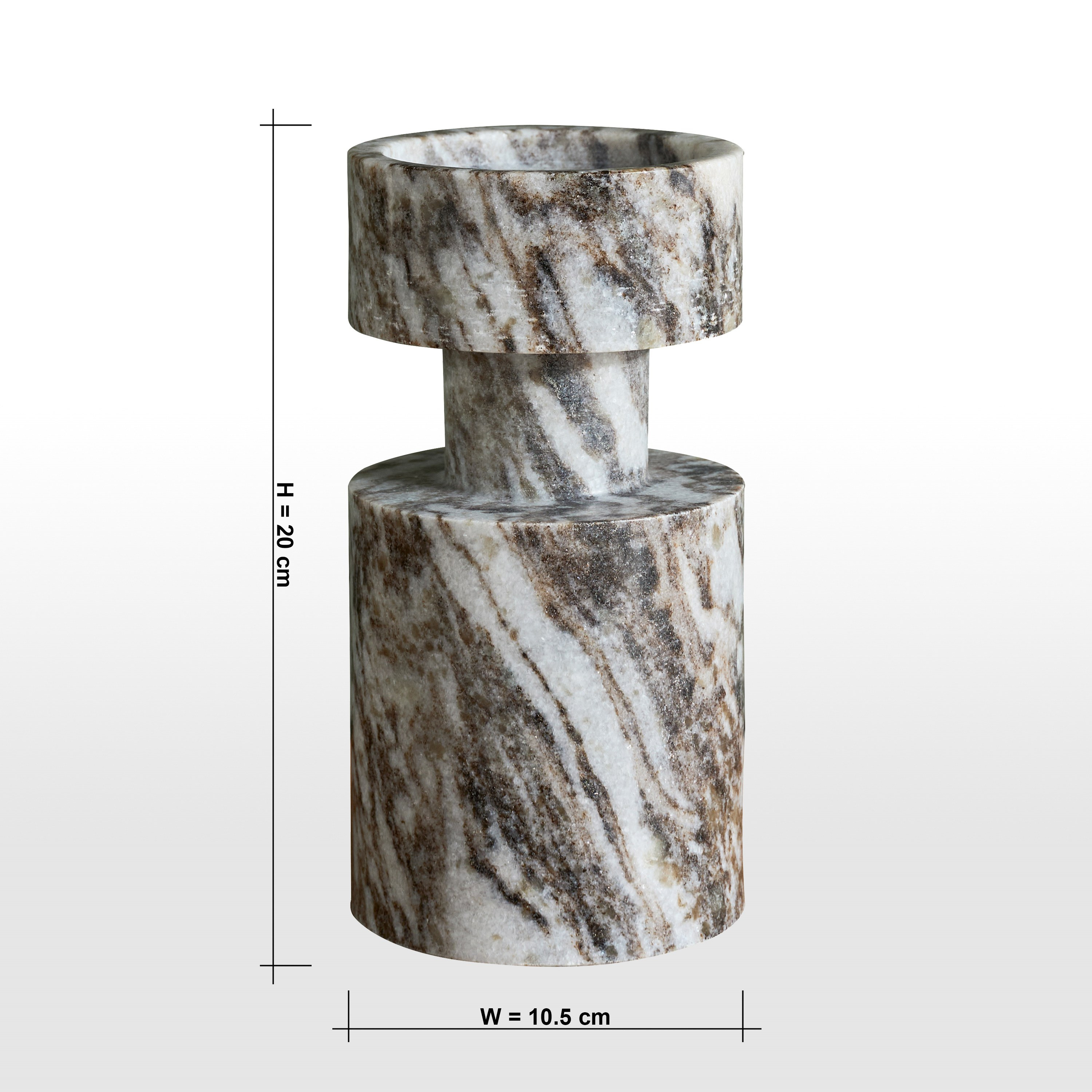 Nouf Voila Marble Pillar Candleholder - 20 cm-household-decor-candleholdersandlanterns-image-6