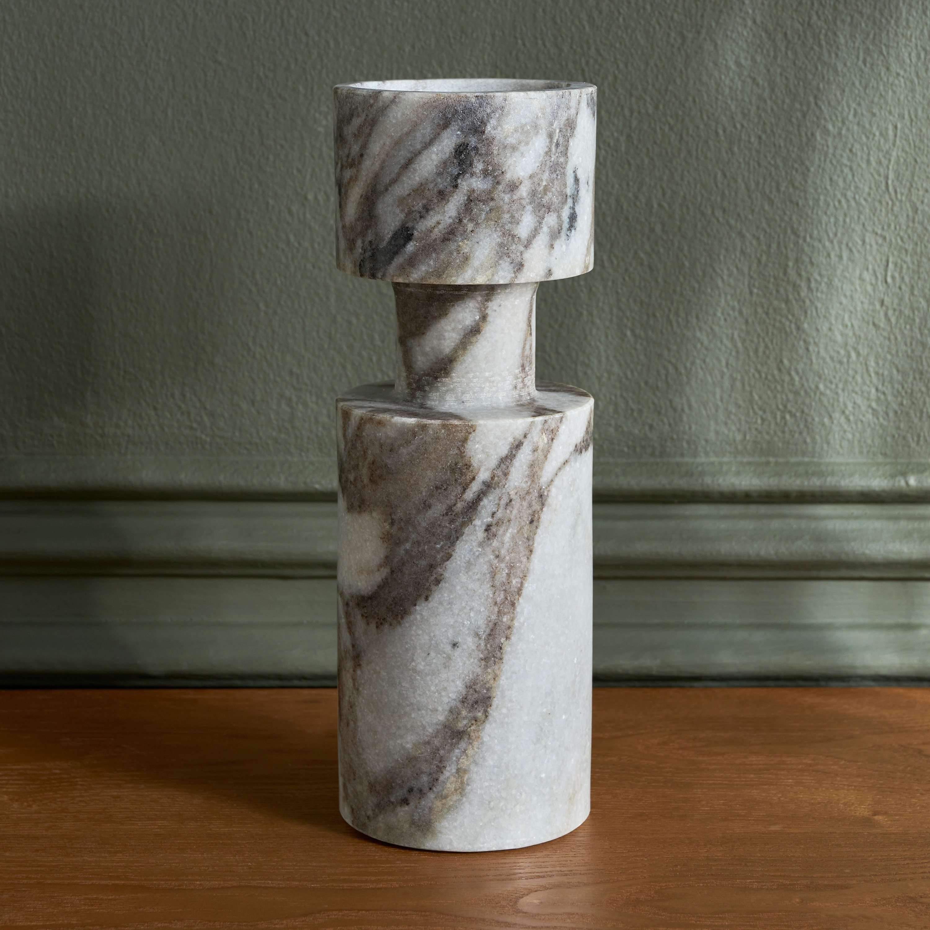 Nouf Voila Marble Pillar Candleholder - 28 cm-household-decor-candleholdersandlanterns-image-3