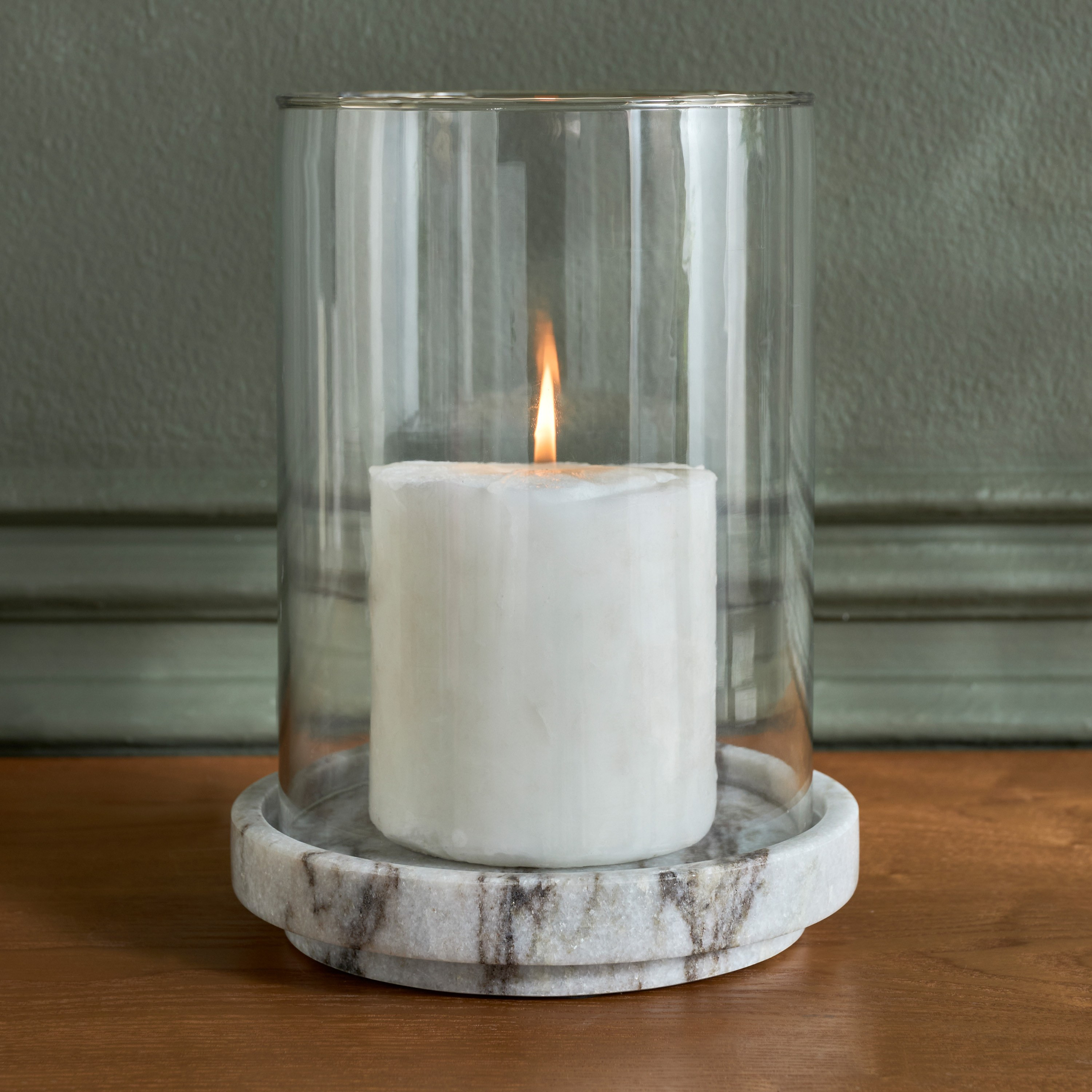 Nouf Voila Marble Hurricane Candleholder - 23 cm-household-decor-candleholdersandlanterns-image-2