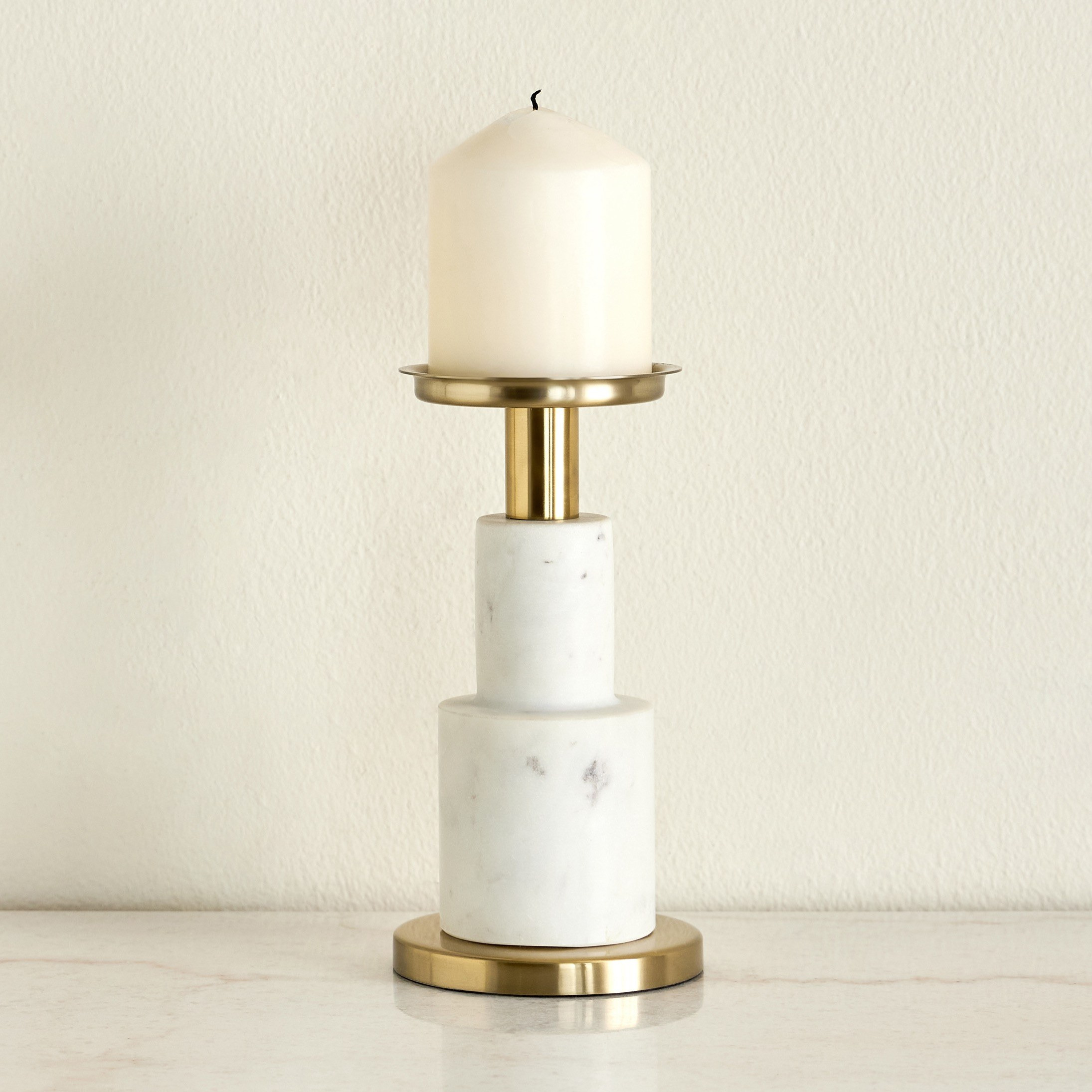 Huda Sable Pillar Candleholder-household-decor-candleholdersandlanterns-image-1