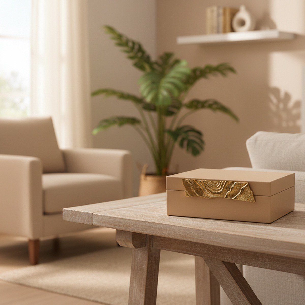 Dara Faux Leather Decorative Box - 23 cm-household-decor-boxesandtrays-image-1