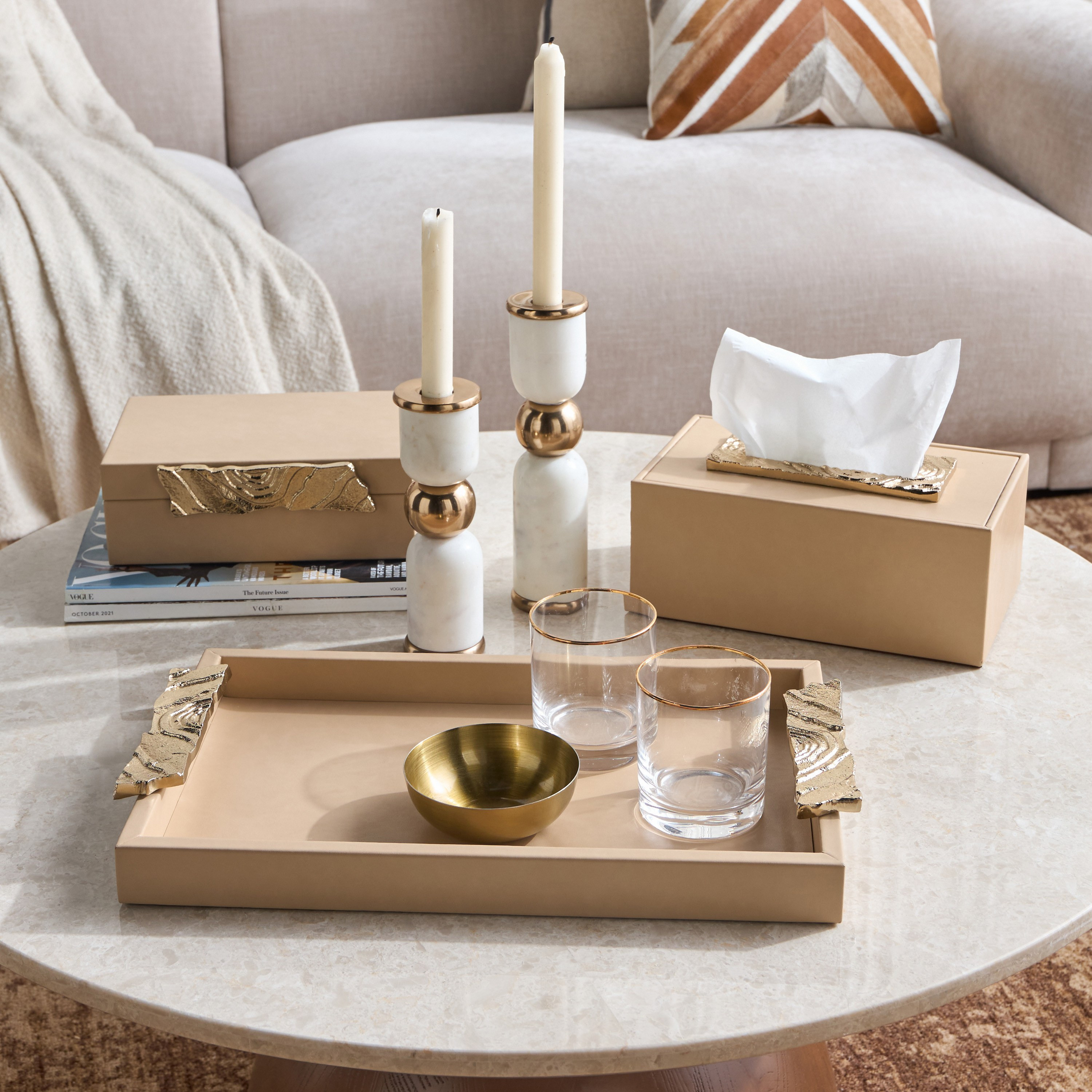 صينية ديكور جلد صناعي - دارا - 40 سم-household-decor-boxesandtrays-image-3