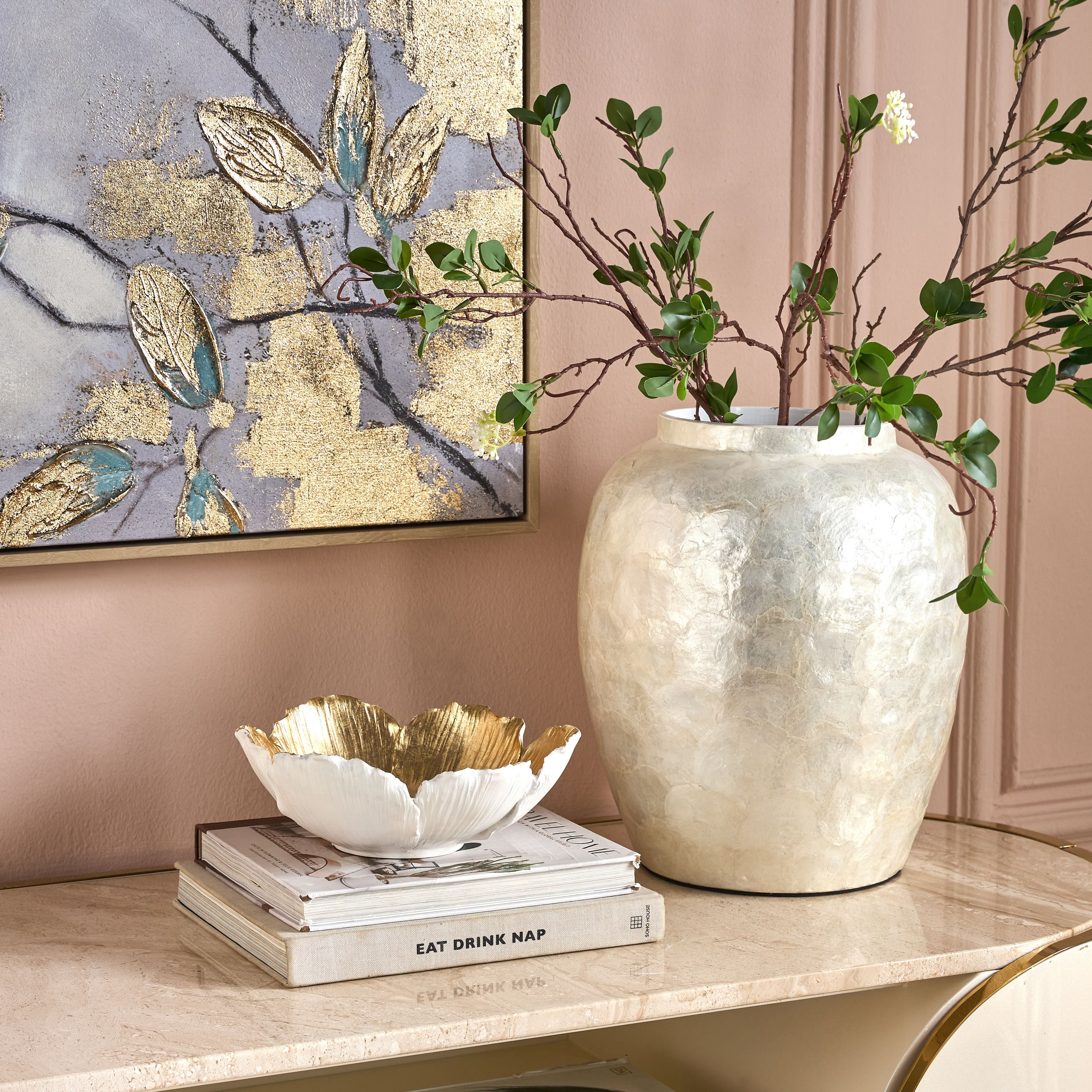 وعاء ديكور راتنج - لوتس - 25x24 سم-household-decor-vasesandbowls-image-3