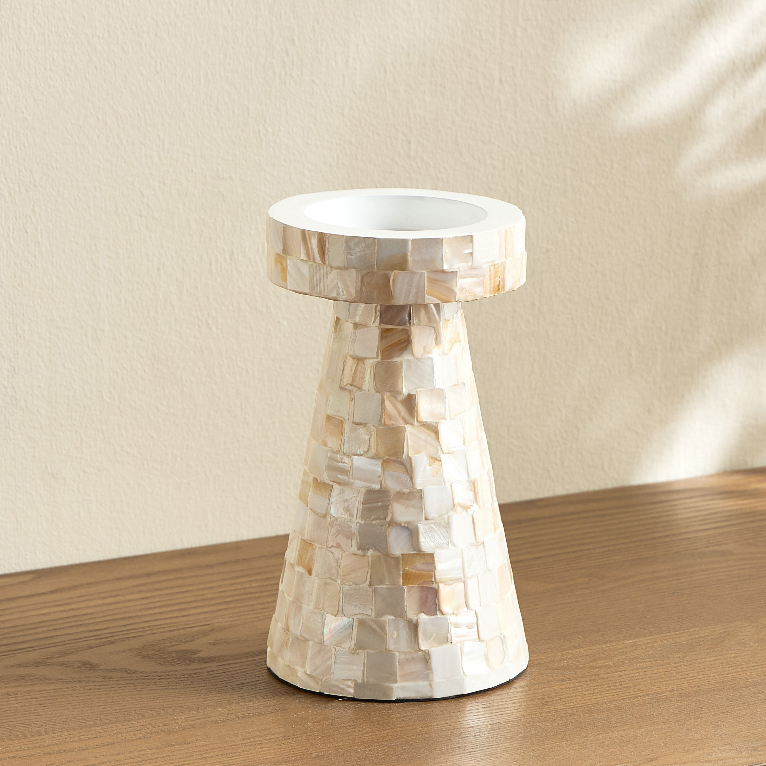 حامل شموع عمودي بتصميم صدف الكابيز أثينا 22 سم - فاطمة-household-decor-candleholdersandlanterns-image-3