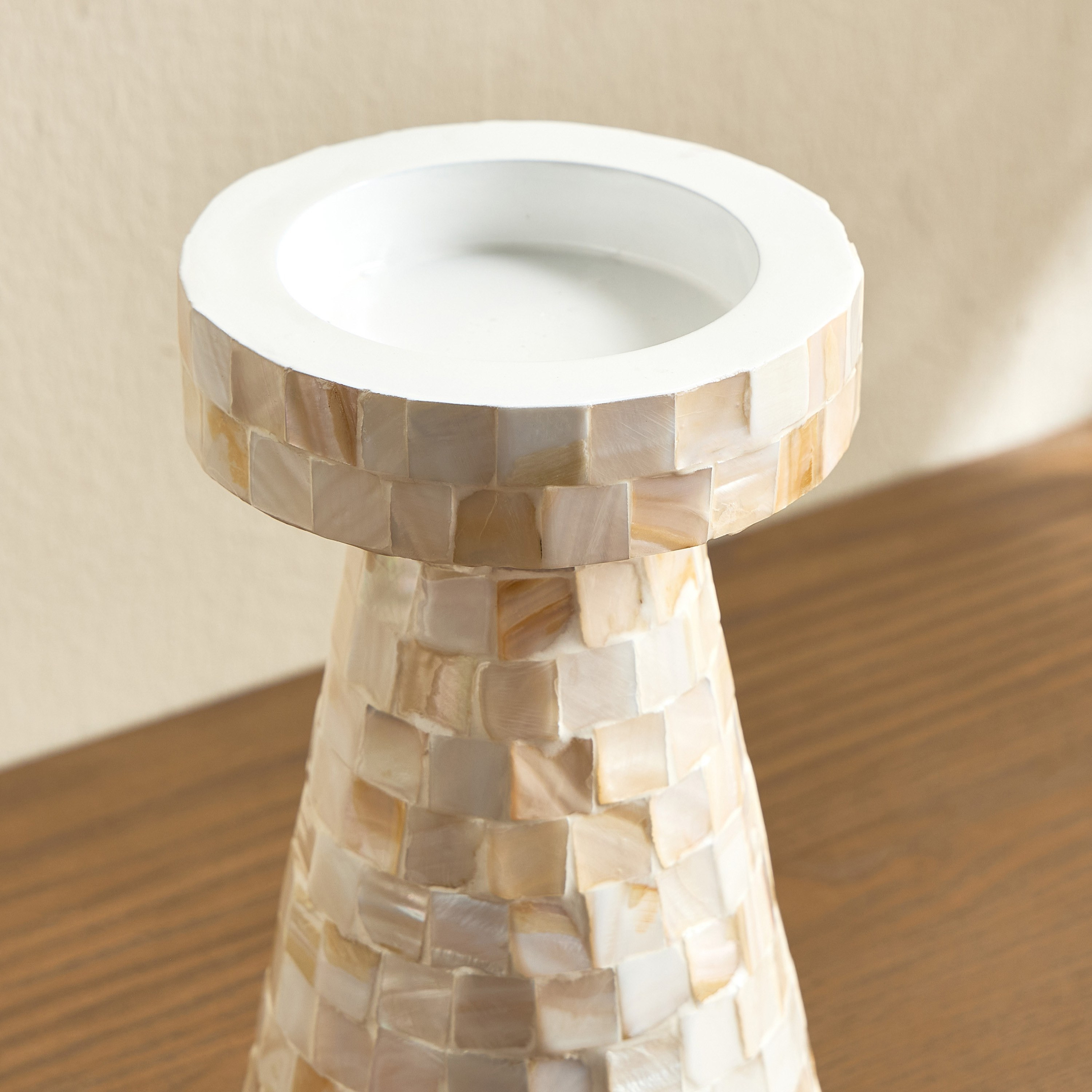 حامل شموع عمودي بتصميم صدف الكابيز أثينا 22 سم - فاطمة-household-decor-candleholdersandlanterns-image-4